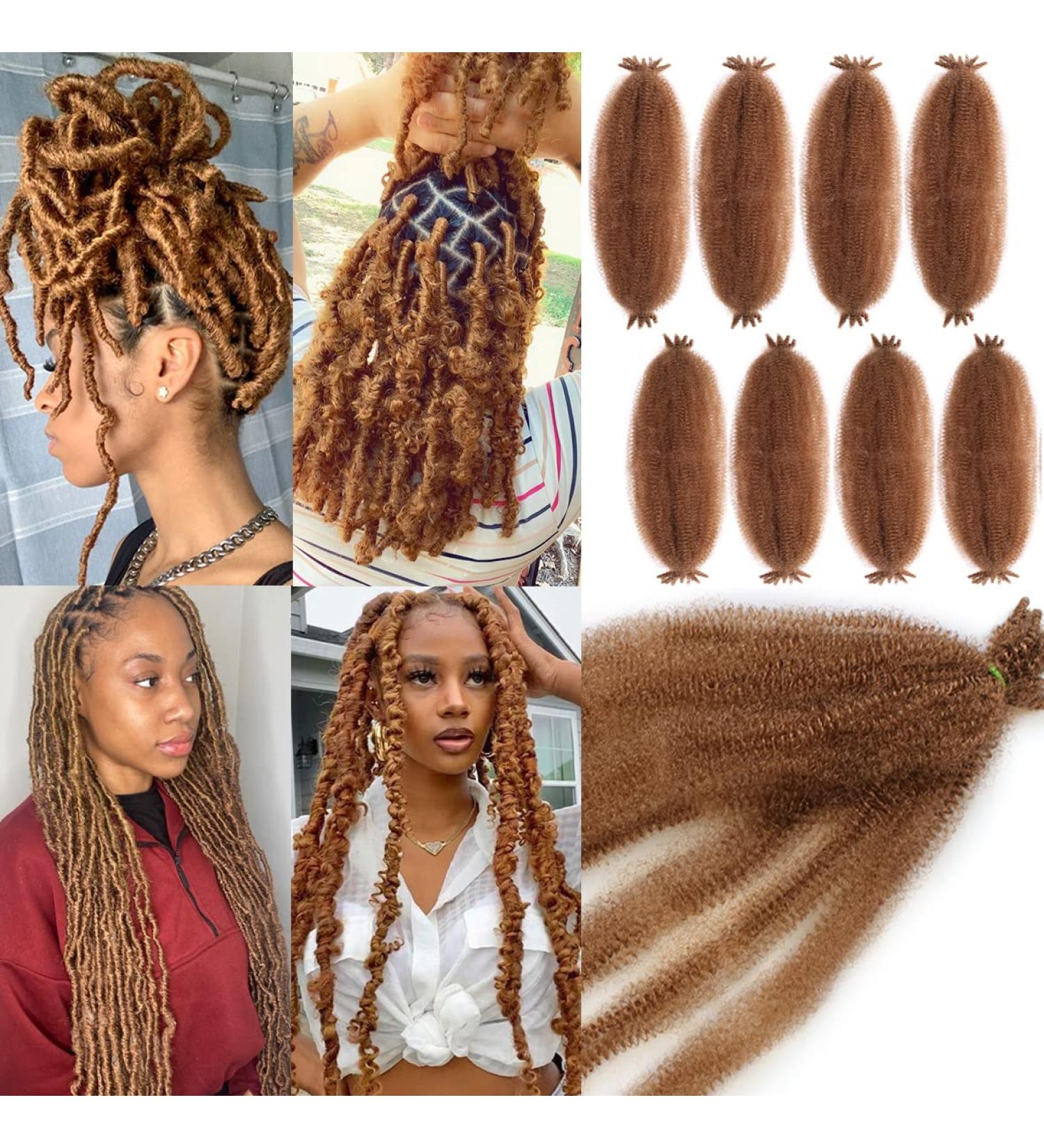 Leeven 16 Inch Pre Separated Springy Twist Hair for Afro Marley Locs 8 Packs Pre-Fluffed Popping Spring Twist Crochet Hair for Distressed Locs Afro Kinky Curly Marley Braiding Hair Extensions /27# 16 Inch (Pack of 8) 27# - Buy Online on GoSupps.com