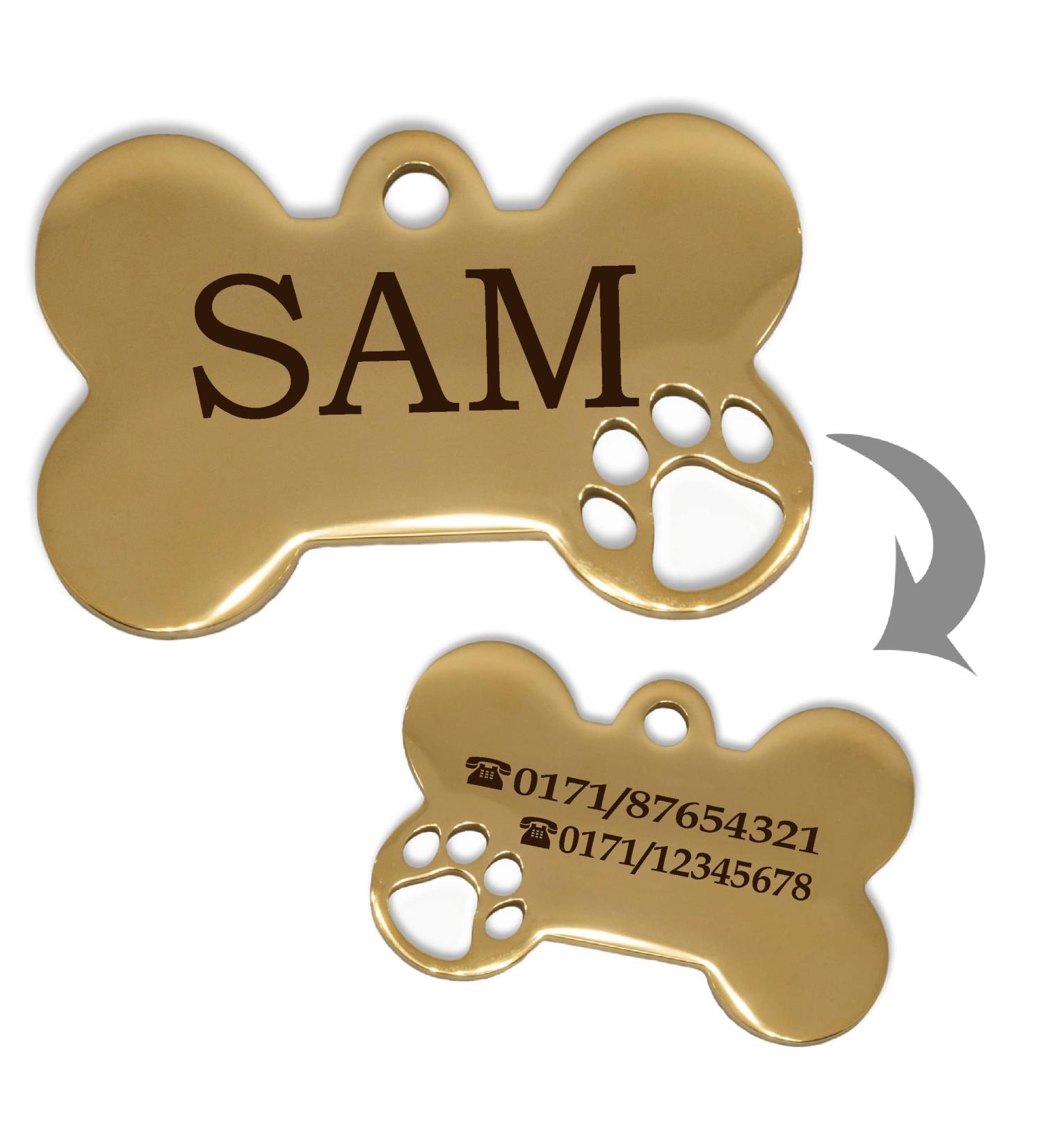 Personalized Bone-Shaped Pendants for Dogs & Cats | Ibera Gifts - Custom Engraved Collars with Paw Design - Buy Online on GoSupps.com