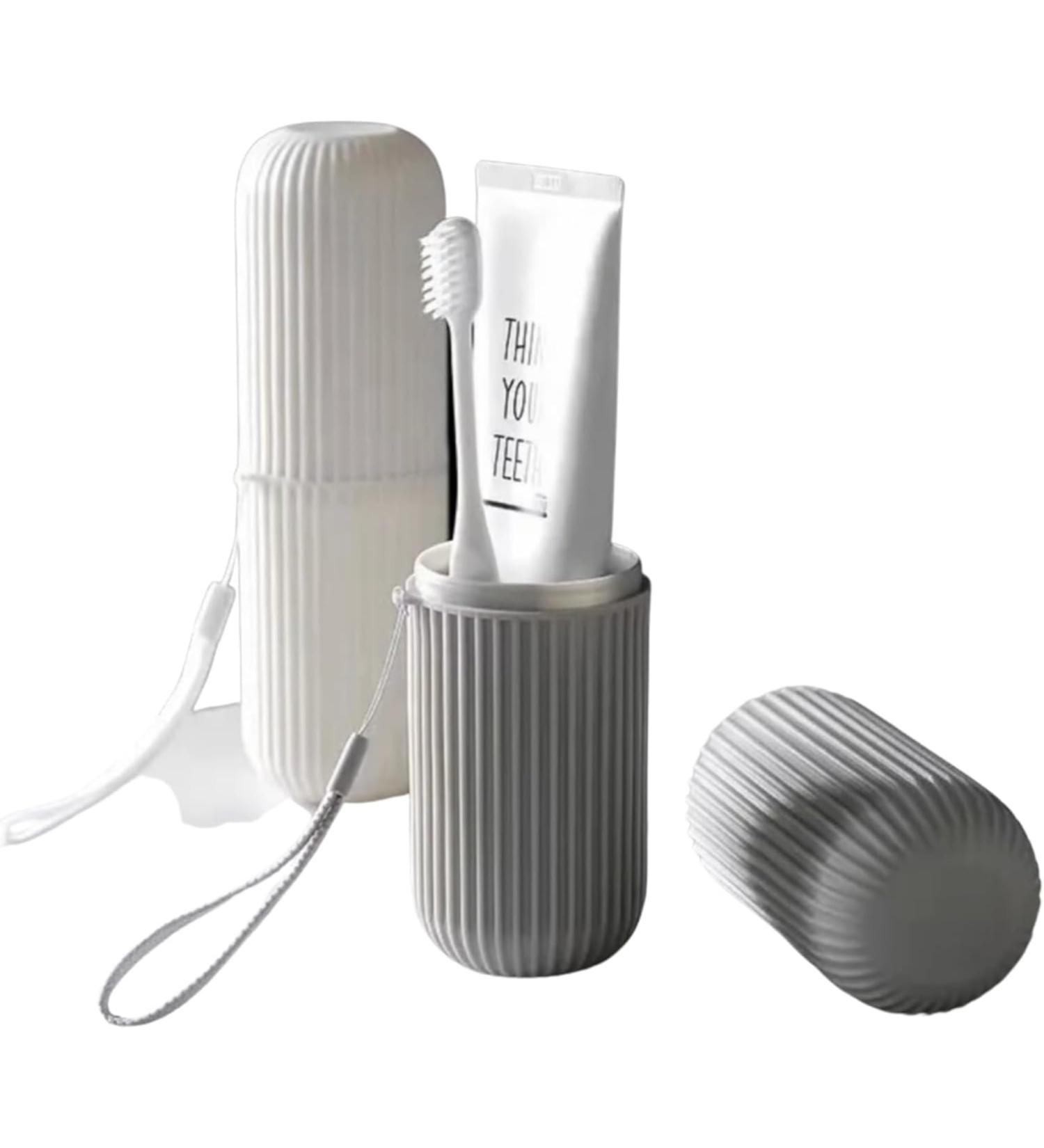 Healthymoov HartschaleStui Toothbrush Case - Gray Travel Accessory for Toothpaste & Bathroom | Lightweight Plastic Storage - Buy Online on GoSupps.com