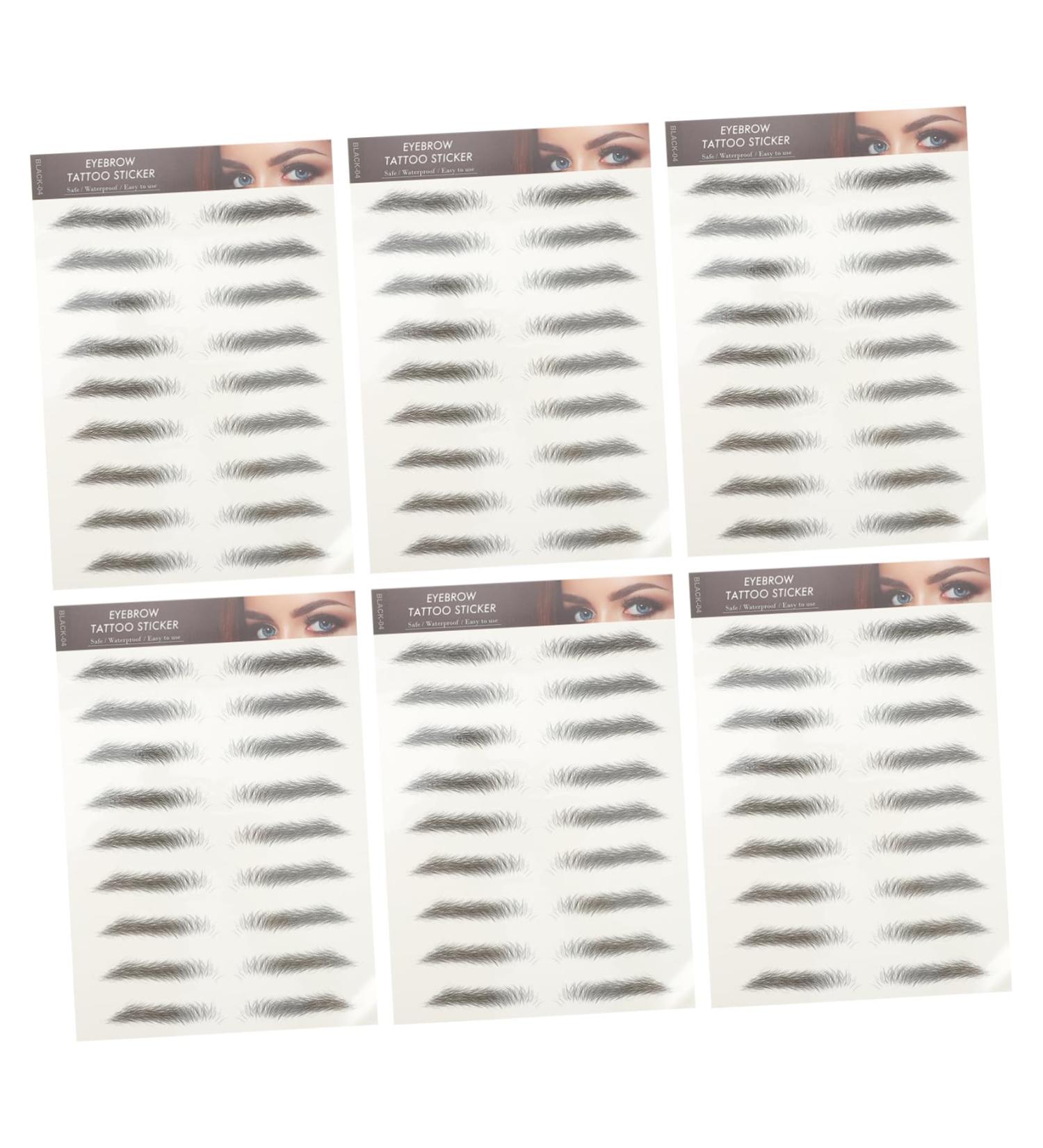 Didiseaon 12pcs Eyebrow Stickers Waterproof Stickers Tool Artificial Eyebrow Tattoos 3 Pen Make up 6.1X1X0.1CM Black - Buy Online on GoSupps.com