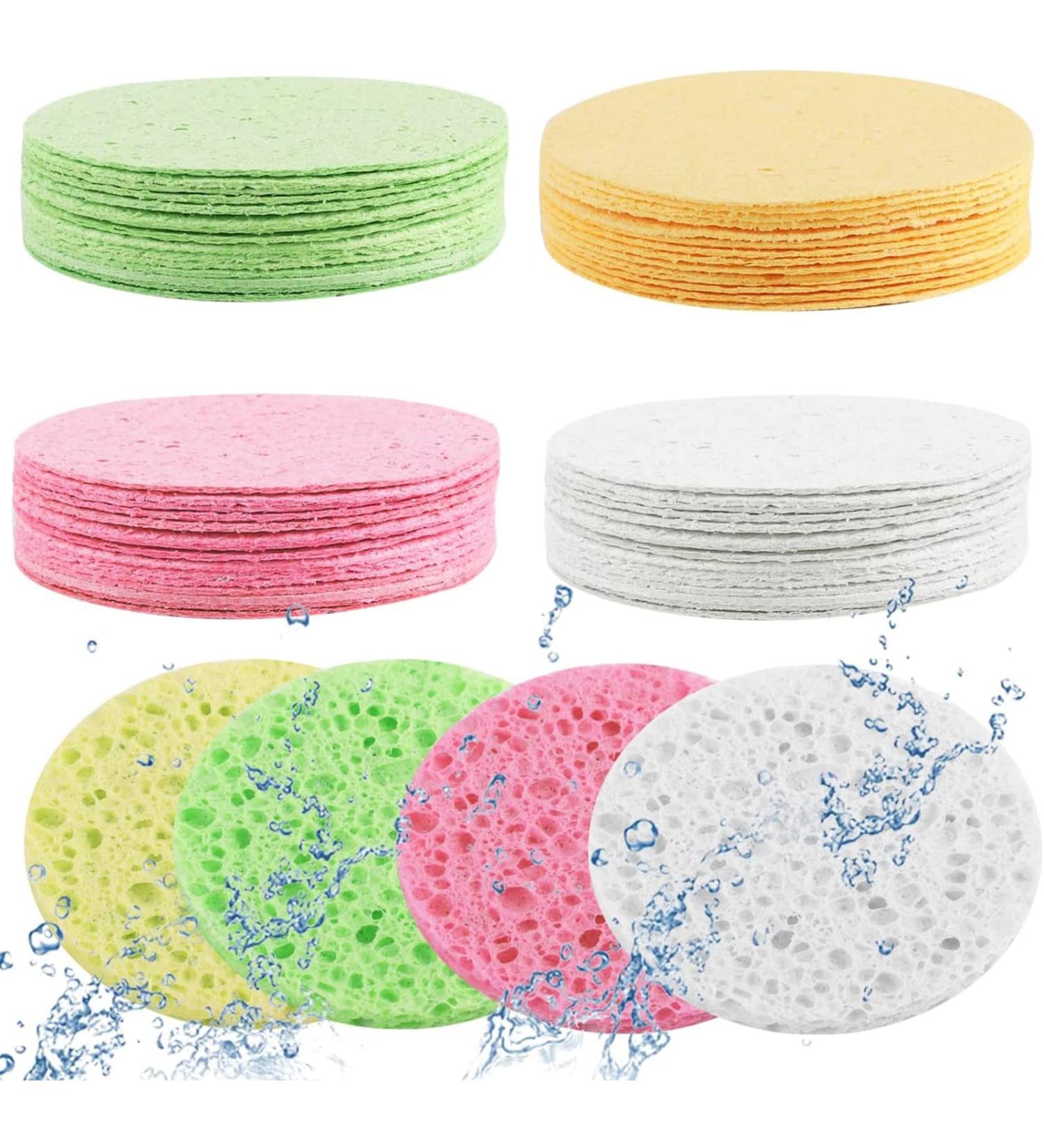60 Count Compressed Facial Sponges 4 Color Facial Sponges Cleansing Wash Face Sponge Exfoliating Cellulose Facial Cosmetic Sponges for Makeup Removal(2.5 Inch) Green/Pink/Yellow/Whtie - Buy Online on GoSupps.com