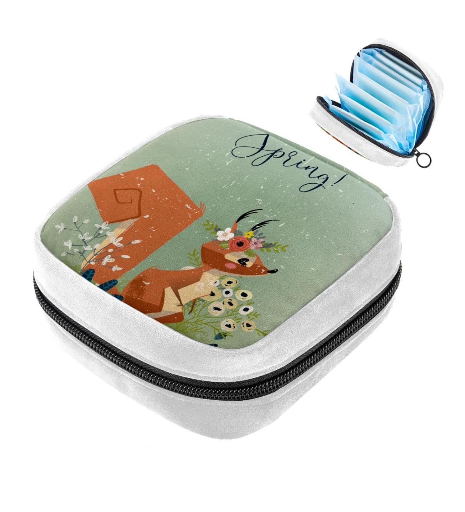 GIAPB Sanitary Napkin Storage Bag - Cartoon Fox and Flower Design - Color4559 - Buy Online on GoSupps.com