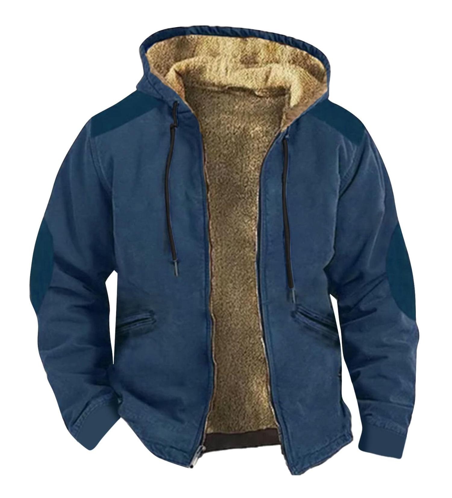 Hanxiulin Men's Oversized Fleece Hoodie Jacket - Breathable Plush Winter Coat & Sweatshirt - Buy Online on GoSupps.com