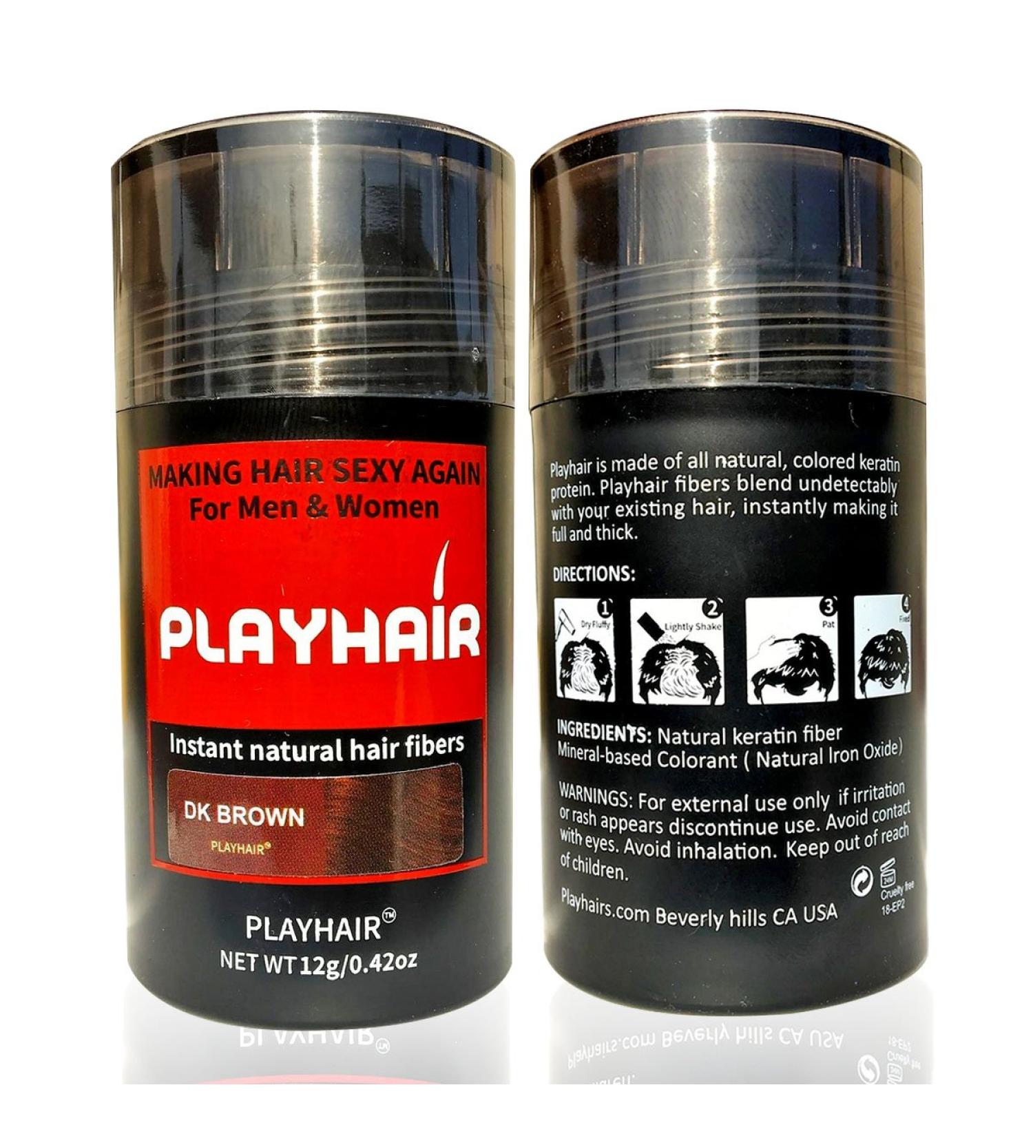 Hair Building Fibers for Instant Volume & Coverage | Conceal Thinning Hair & Bald Spots | Suitable for Men & Women (Black & Dark Brown - Buy Online on GoSupps.com