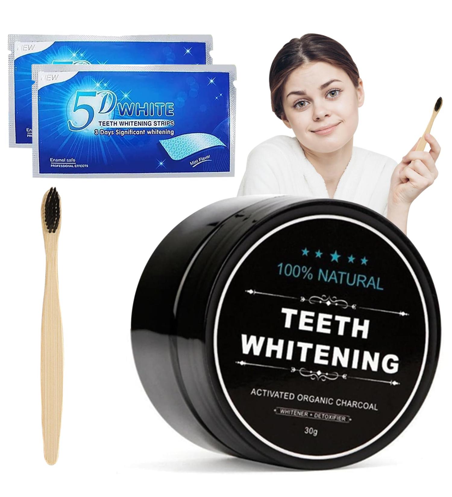 Techeel Activated Charcoal Toothpaste Powder - Natural Teeth Whitening & Cleaning for Bright White Smile - Buy Online on GoSupps.com
