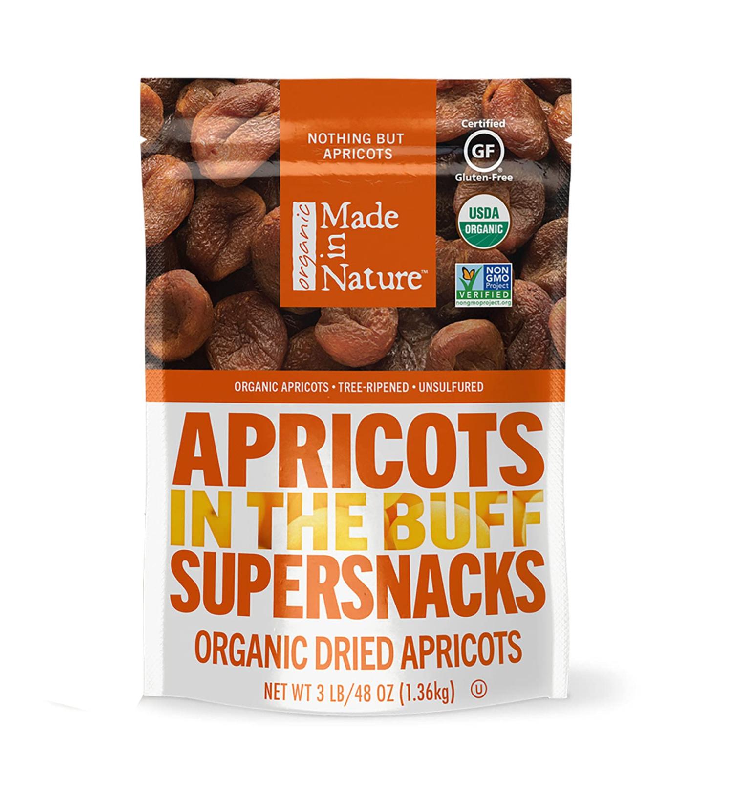 Made In Nature Organic Dried Apricots - Non-GMO Unsulfured 48oz Pack - Buy Online on GoSupps.com