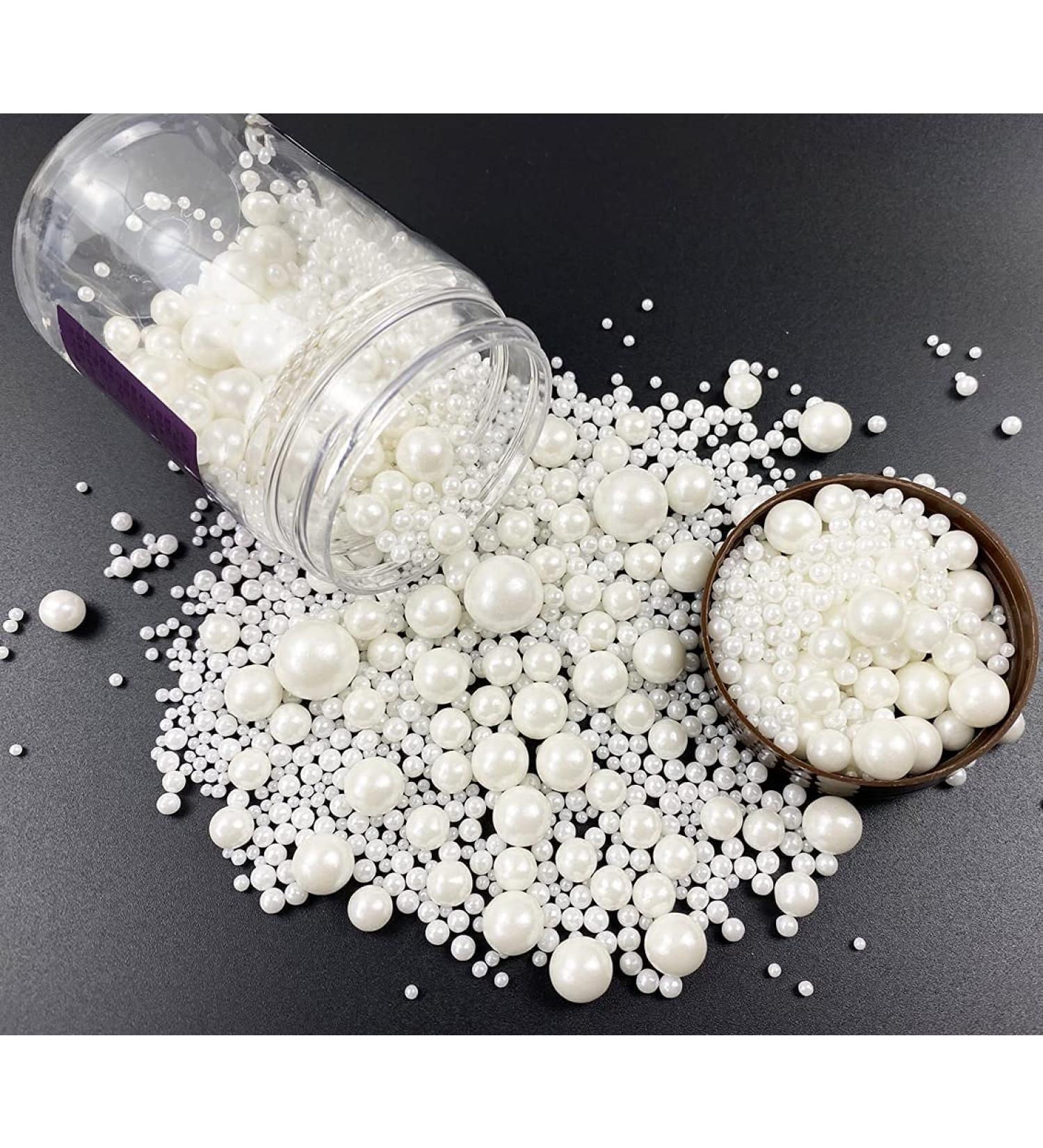 Edible Pearl Sugar Sprinkles White Candy 120g/ 4.2oz Mix Size Christmas Baking for Cake Decorations Cupcake Toppers Cookie Decorating Ice Cream Toppings Celebrations Shaker Jar Wedding Shower Party A White - Buy Online on GoSupps.com