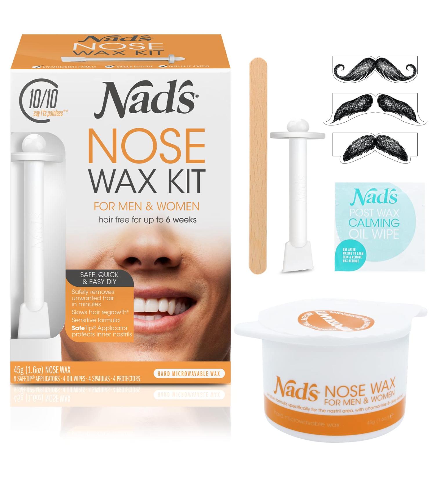 Nad's Nose Wax Kit for Men & Women - Quick & Easy Nose Hair Removal - 1 Count - Buy Online on GoSupps.com