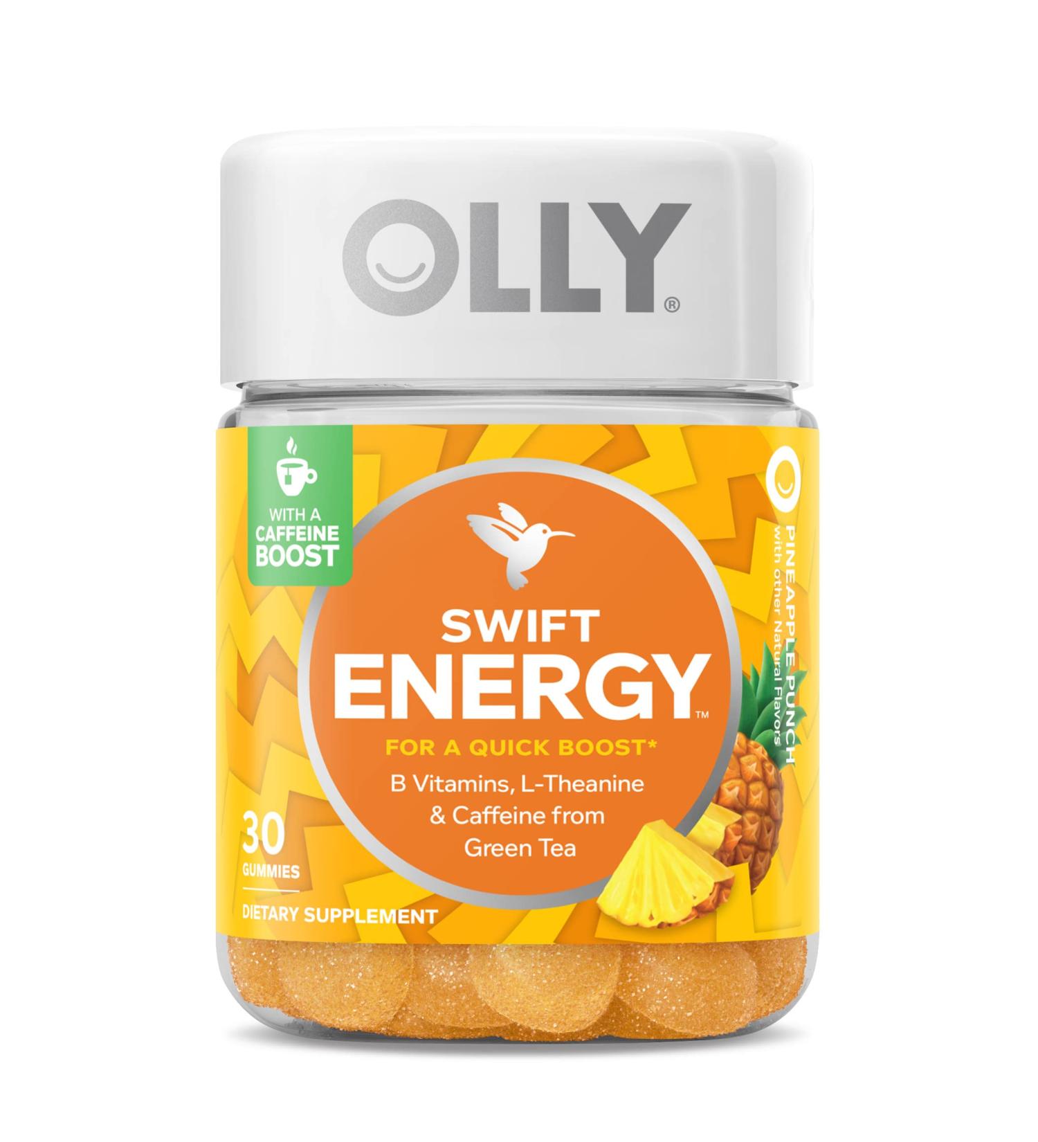 OLLY Swift Energy Gummy - Pineapple Punch Flavor - 30 Gummies for Energy Boost - Buy Online on GoSupps.com