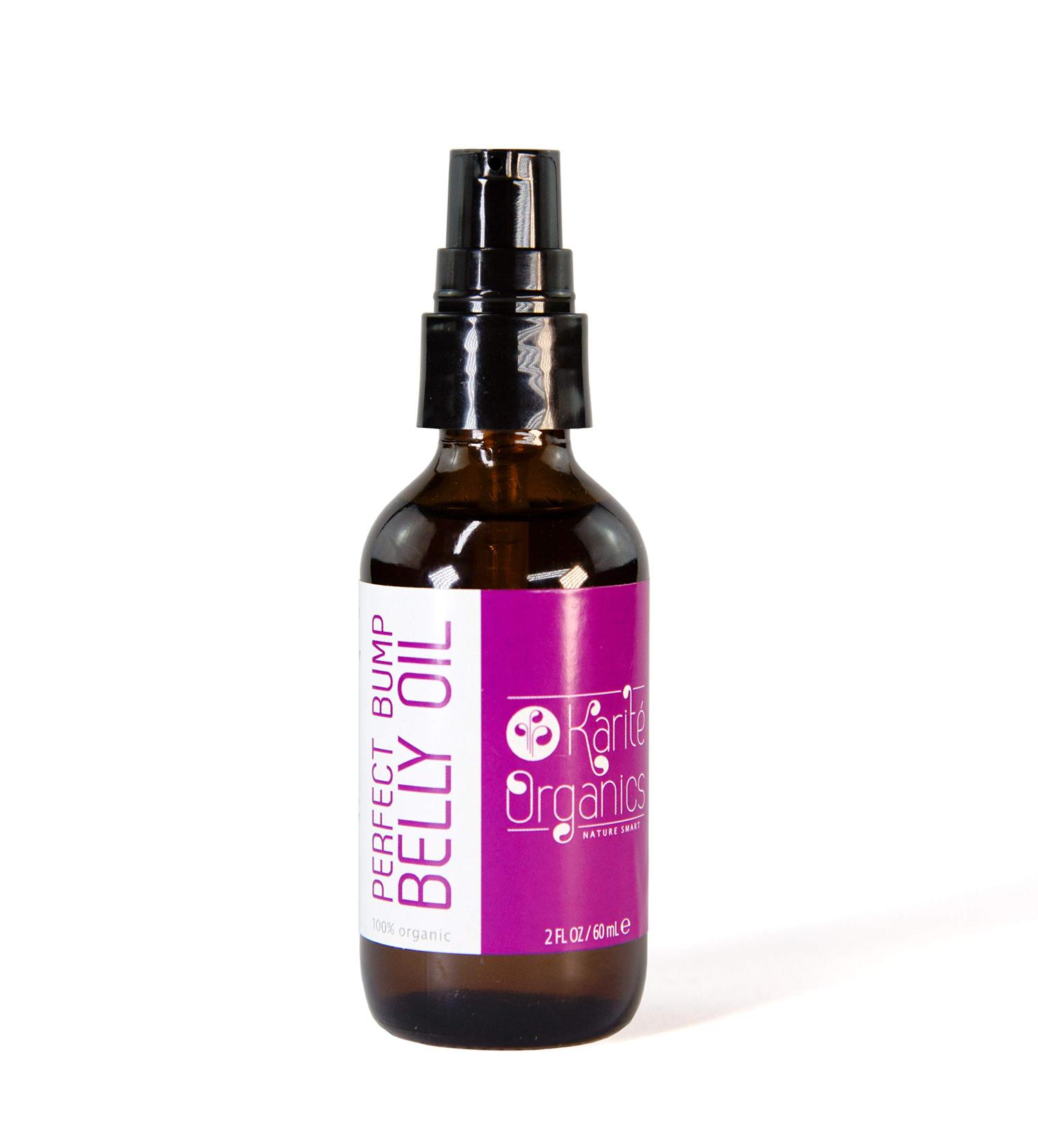 Organic Belly Oil - Stretch Mark Relief with Argan Rosehip & Pomegranate Oils | Improve Skin Elasticity for Pregnancy & Postpartum - Buy Online on GoSupps.com
