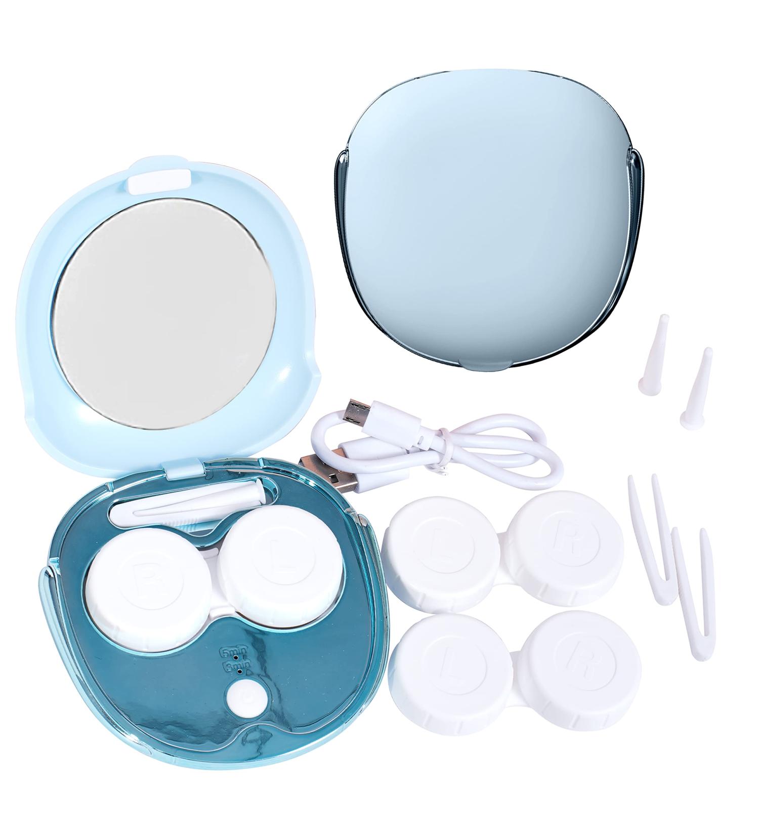 Portable Ultrasonic Contact Lens Cleaner Machine with USB Charger - Blue - Buy Online on GoSupps.com