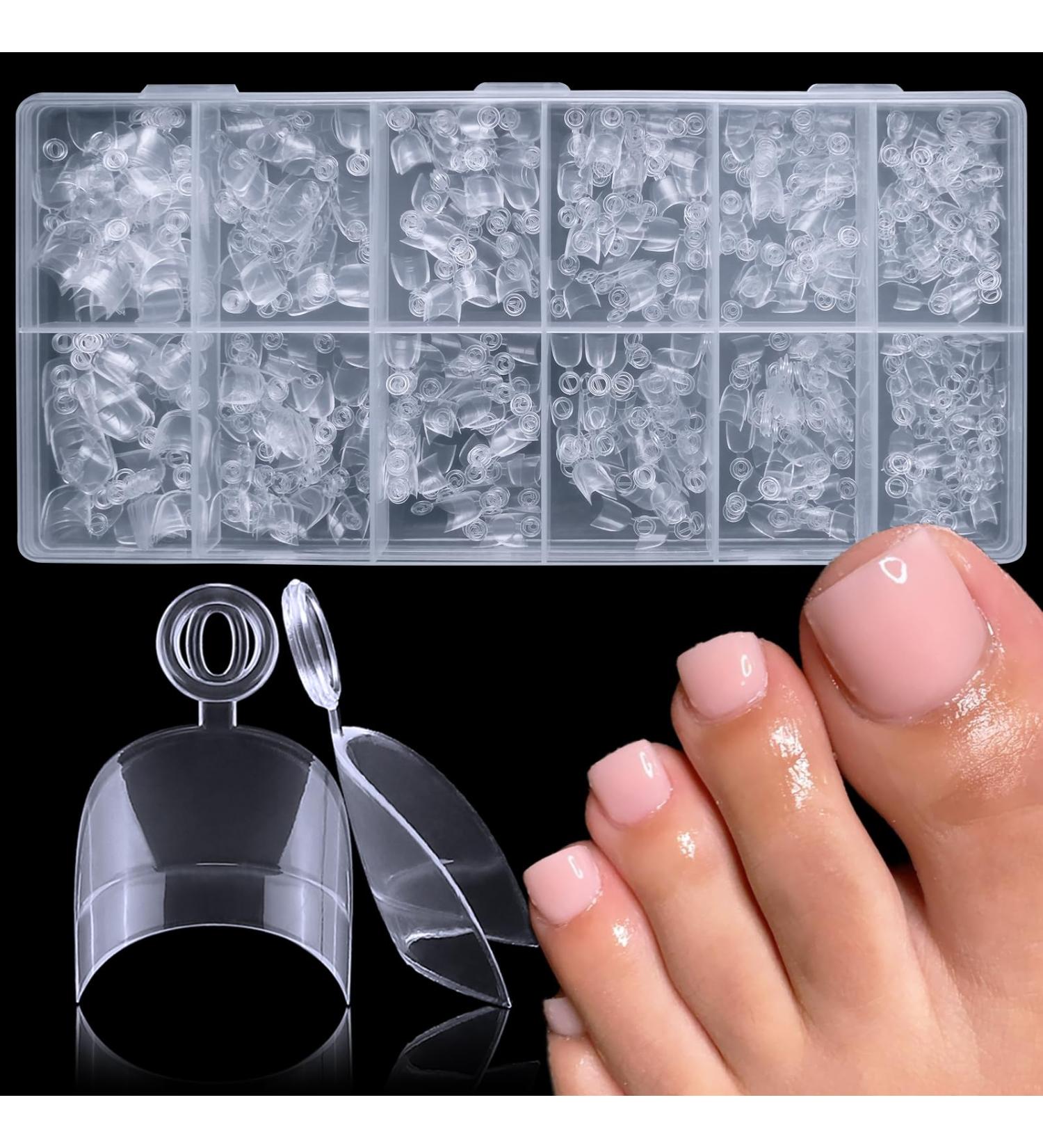 AddFavor 600pcs Toe Nail Tips - Clear Soft Gel Half Cover False Toenails for Extensions | Press-On Acrylic Nail Tips - Buy Online on GoSupps.com