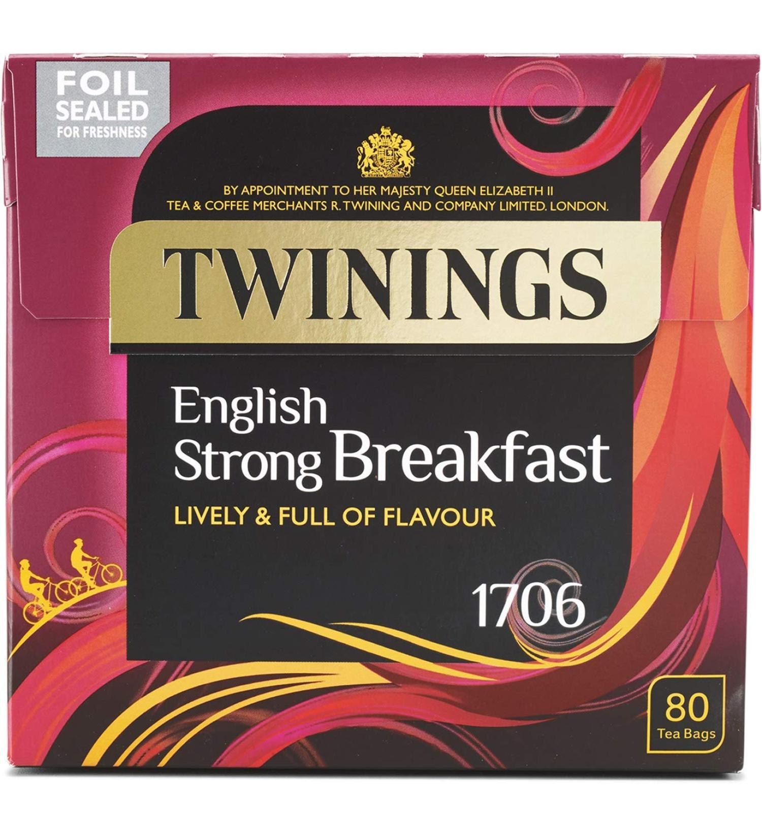 Twinings English Strong Breakfast Tea Bags 80 Count - 250g Pack of 1 - Buy Online on GoSupps.com