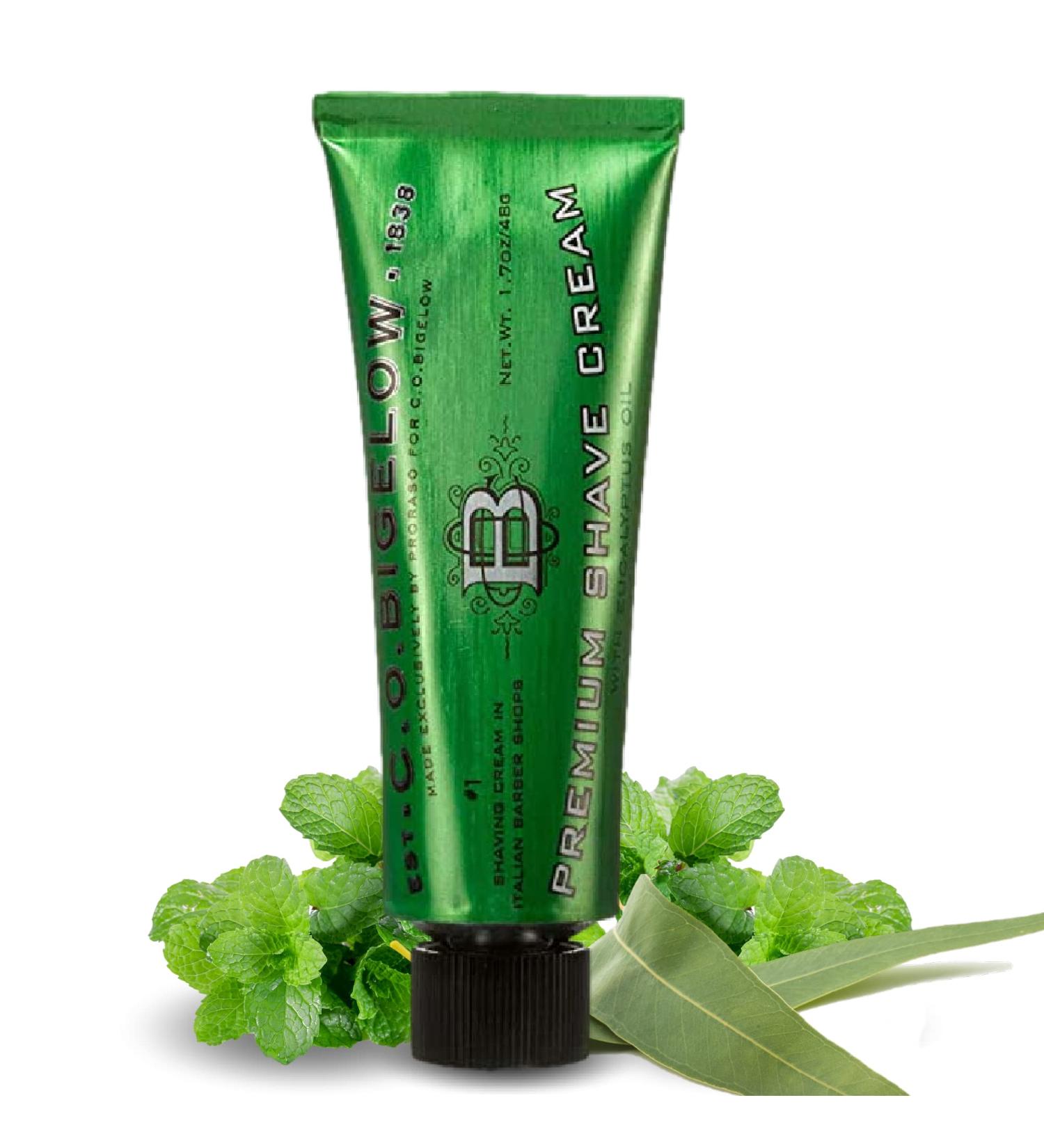 C.O. Bigelow Travel Shaving Cream for Men - 1.7 oz - Eucalyptus & Coconut Oil Formula - Razor Burn Protection - All Skin Types - Pack of 1 - Buy Online on GoSupps.com