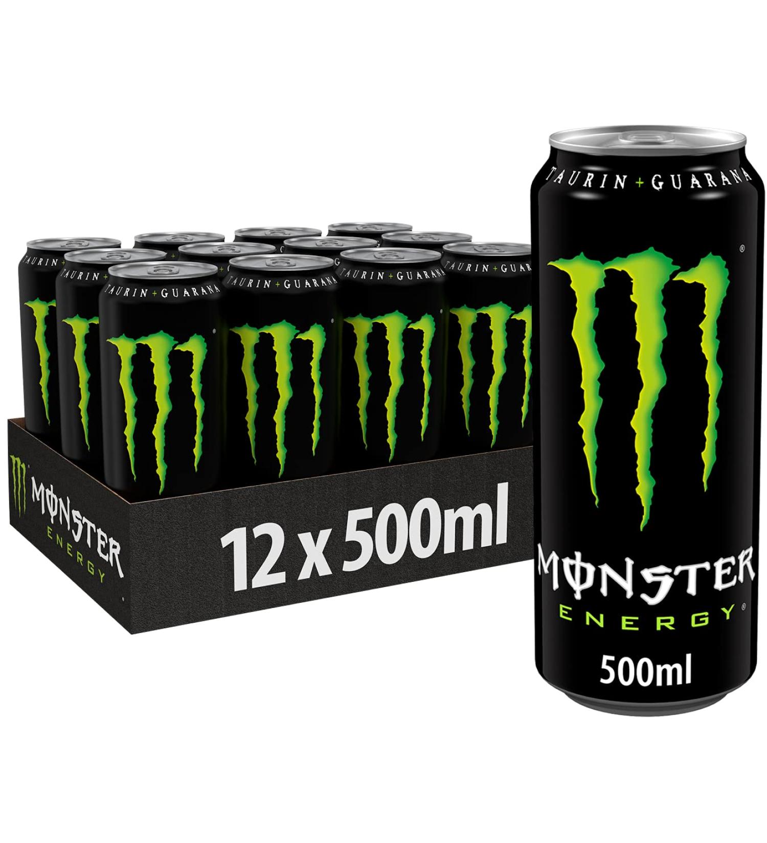 Monster Energy Drink - Caffeinated Power in Disposable Cans (12 x 500ml) - International Shipping Available - Buy Online on GoSupps.com