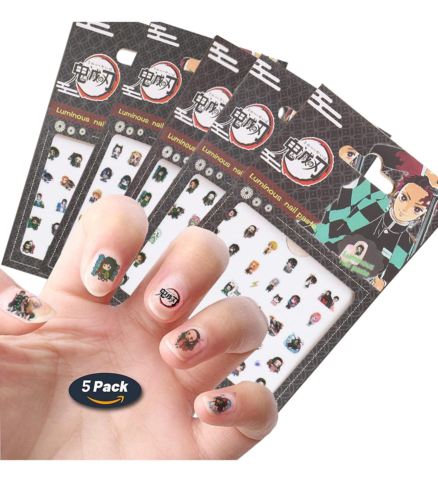 Nail Stickers Decals - Kamado Tanjirou/Nezuko Zenitsu Inosuke Anime Design - 5 Sheets Nail Foils & Vinyls Accessories - Buy Online on GoSupps.com