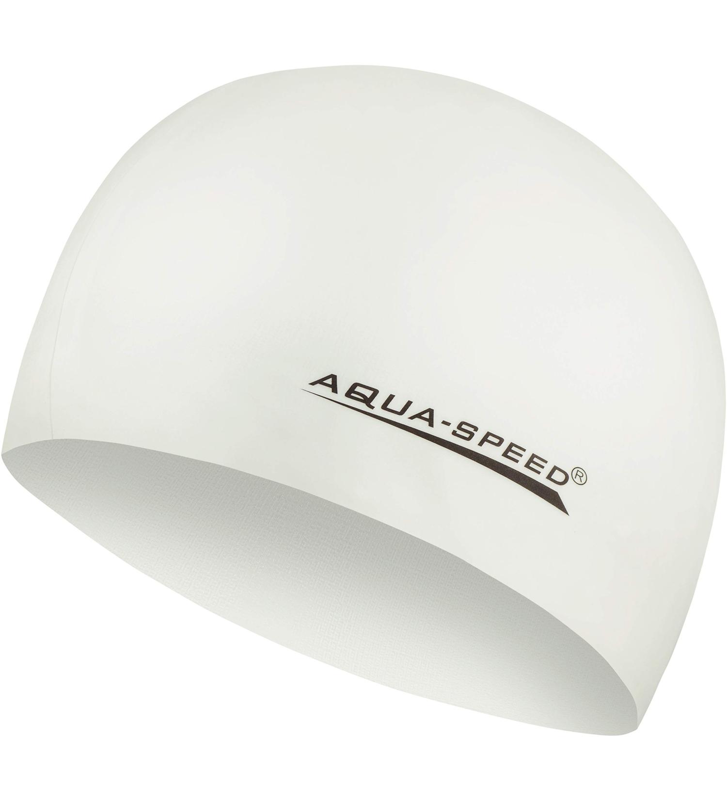 Aqua Speed Super-Stretch Bath Cap for Men & Women | Silicone Swimming Cap with E-Book | Ultimate Bathing Support | Mega Mega/White - Buy Online on GoSupps.com