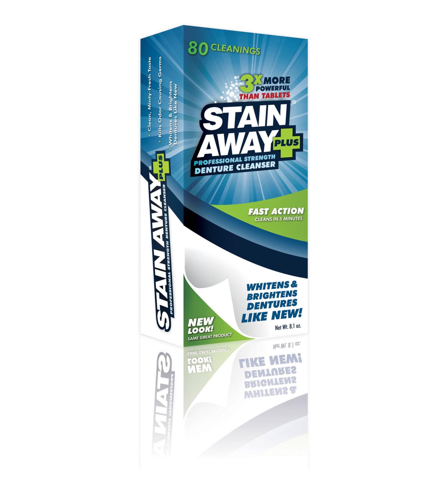 Stain-Away Stain Away Plus Denture Cleanser 8.1-Ounce