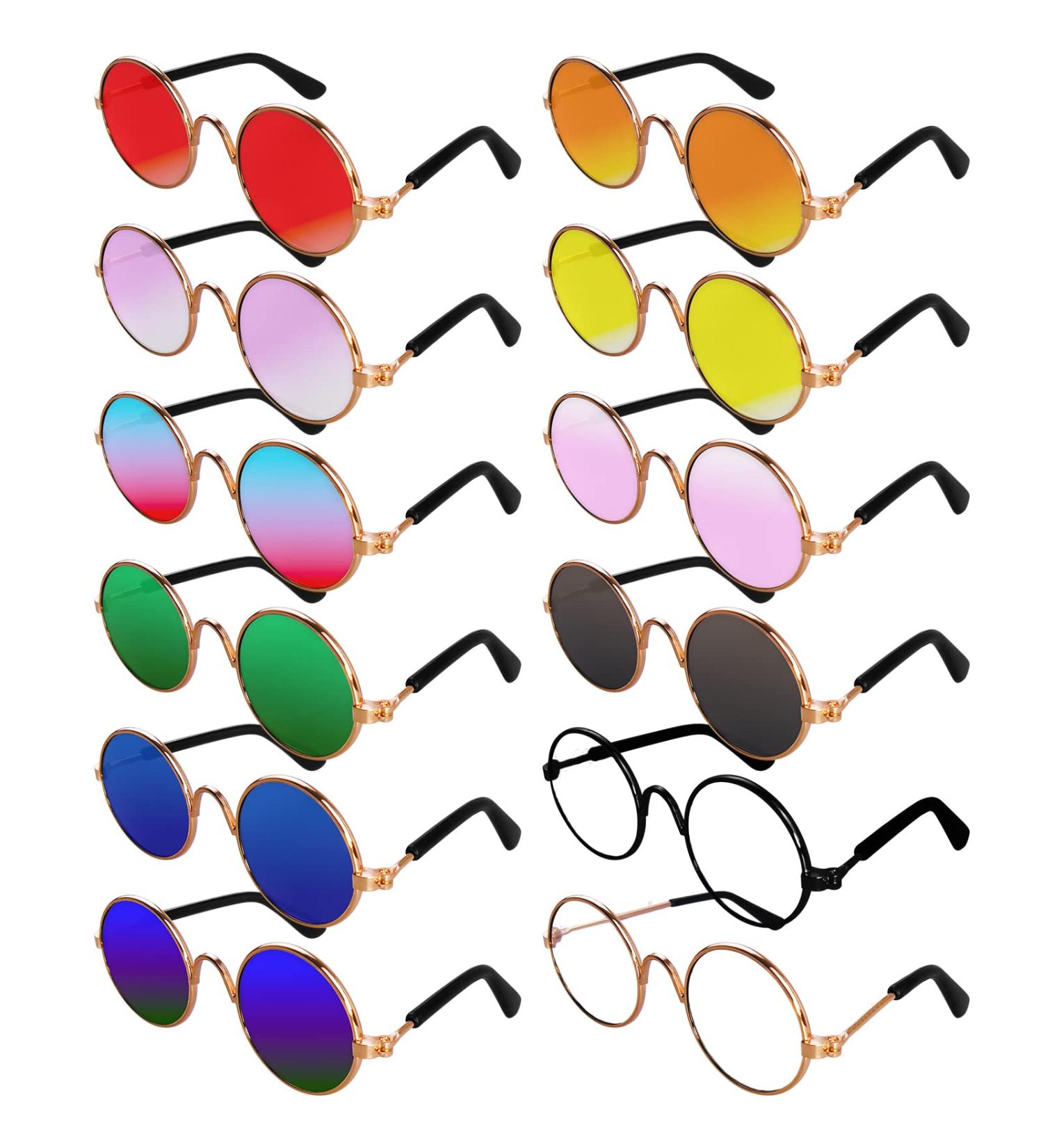 12-Piece Set of Cat/Dog Sunglasses & Goggles for Small Breeds - Funny Photo Props & Costume Accessory - Buy Online on GoSupps.com