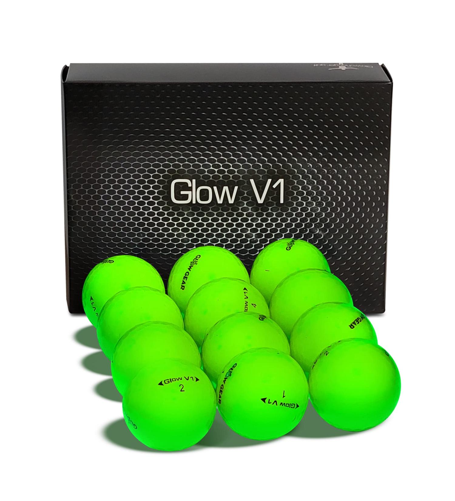 GlowGear Golf GlowV1 Night Golf Balls - Full Compression Core - Ultra Bright Glow - Men and Women - 12 or 6 Count Pack - UV Light Source Required - Buy Online on GoSupps.com