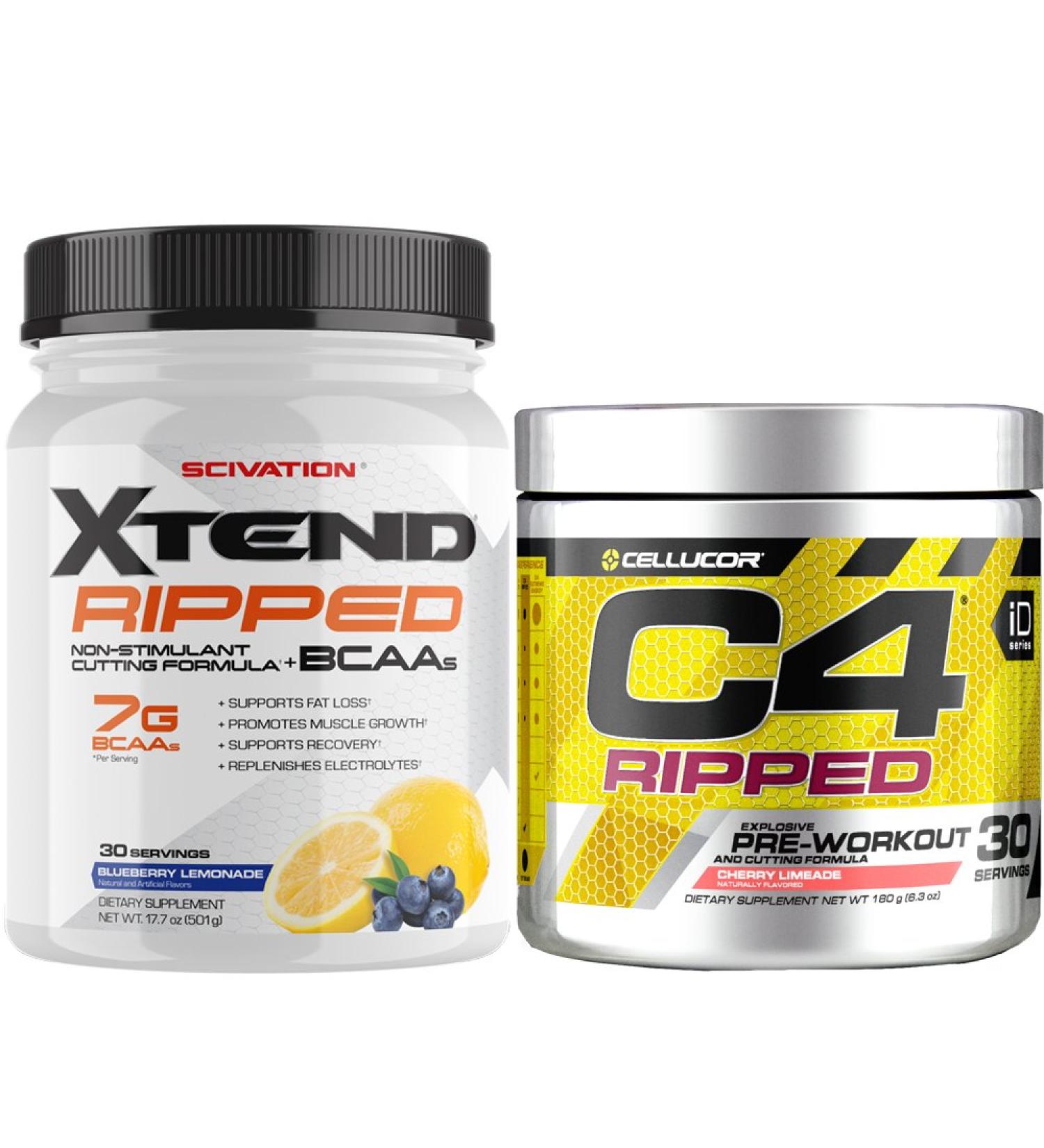 Cellucor C4 Ripped Pre Workout + Fat Burner & Scivation Xtend Ripped BCAA Powder Bundle - Buy Online on GoSupps.com