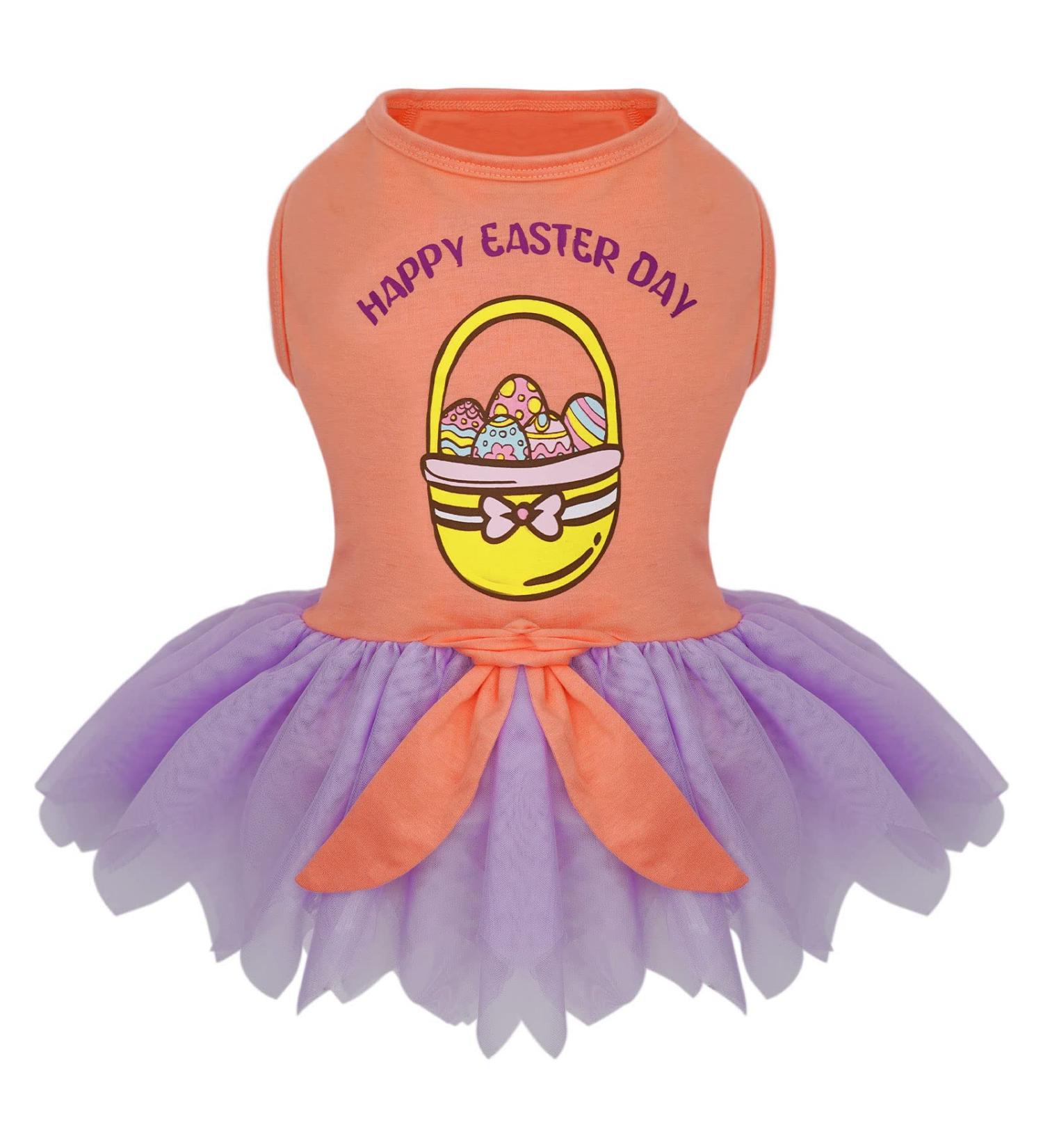 Dog Dress with Tulle for Small Dogs - Easter Day Puppy Sundress - Small (1 Pack) - Buy Online on GoSupps.com