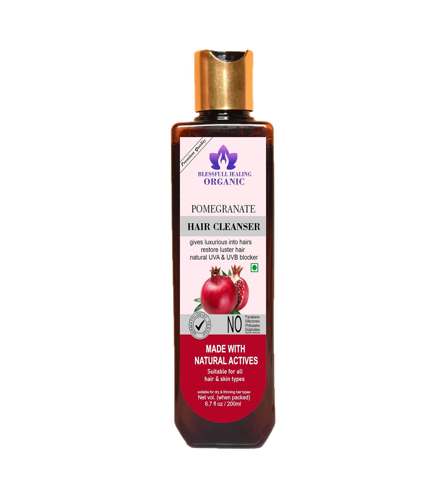 Blessfull Healing Organic Pomegranate Hair Cleanser | Shampoo 200 ML (Packing May Vary) - Buy Online on GoSupps.com