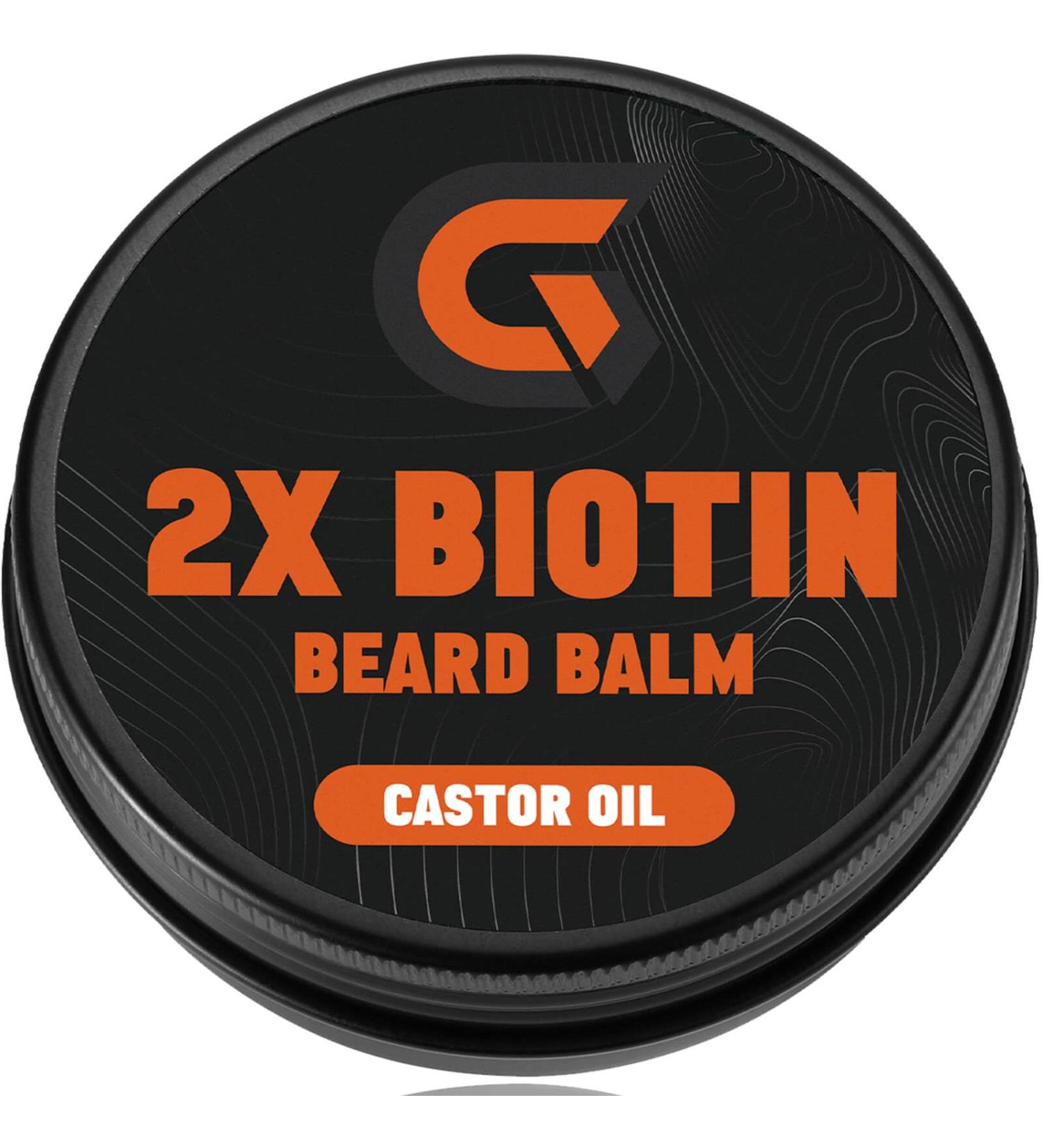 2X Biotin Beard Balm - Vegan Mustache Softener & Leave-In Conditioner | Natural Hair Growth Cream for Men - 2 Oz - Buy Online on GoSupps.com