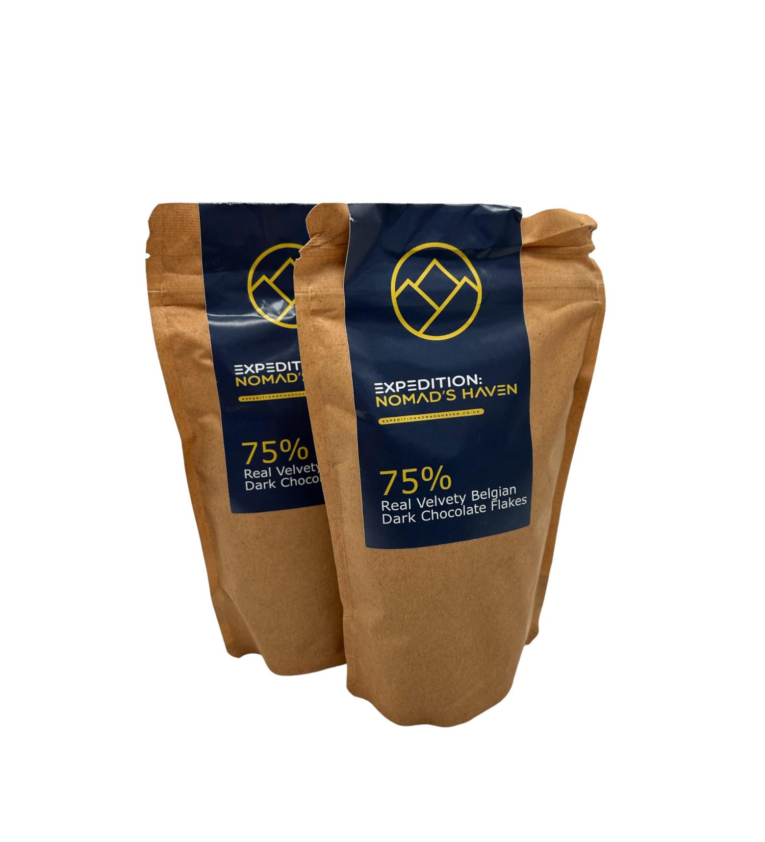 Luxury Hot Chocolate - Real 75% Belgian Chocolate Flakes - 500g - Buy Online on GoSupps.com