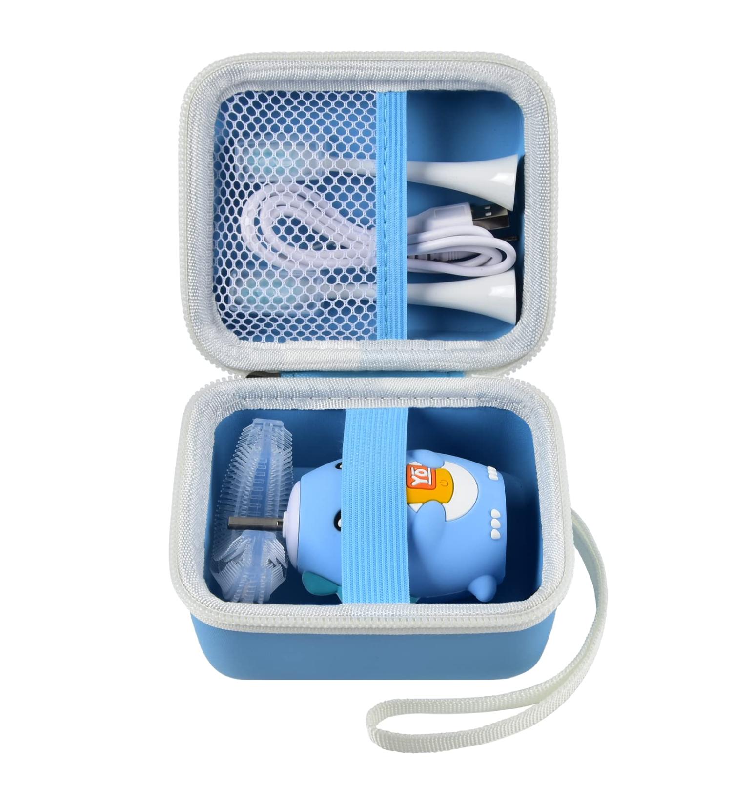 Kids U-Shaped Electric Toothbrush Storage Organizer - Dinosaur Blue | Case for Brush Heads, Charging Cable & Accessories (Box Only) - Buy Online on GoSupps.com