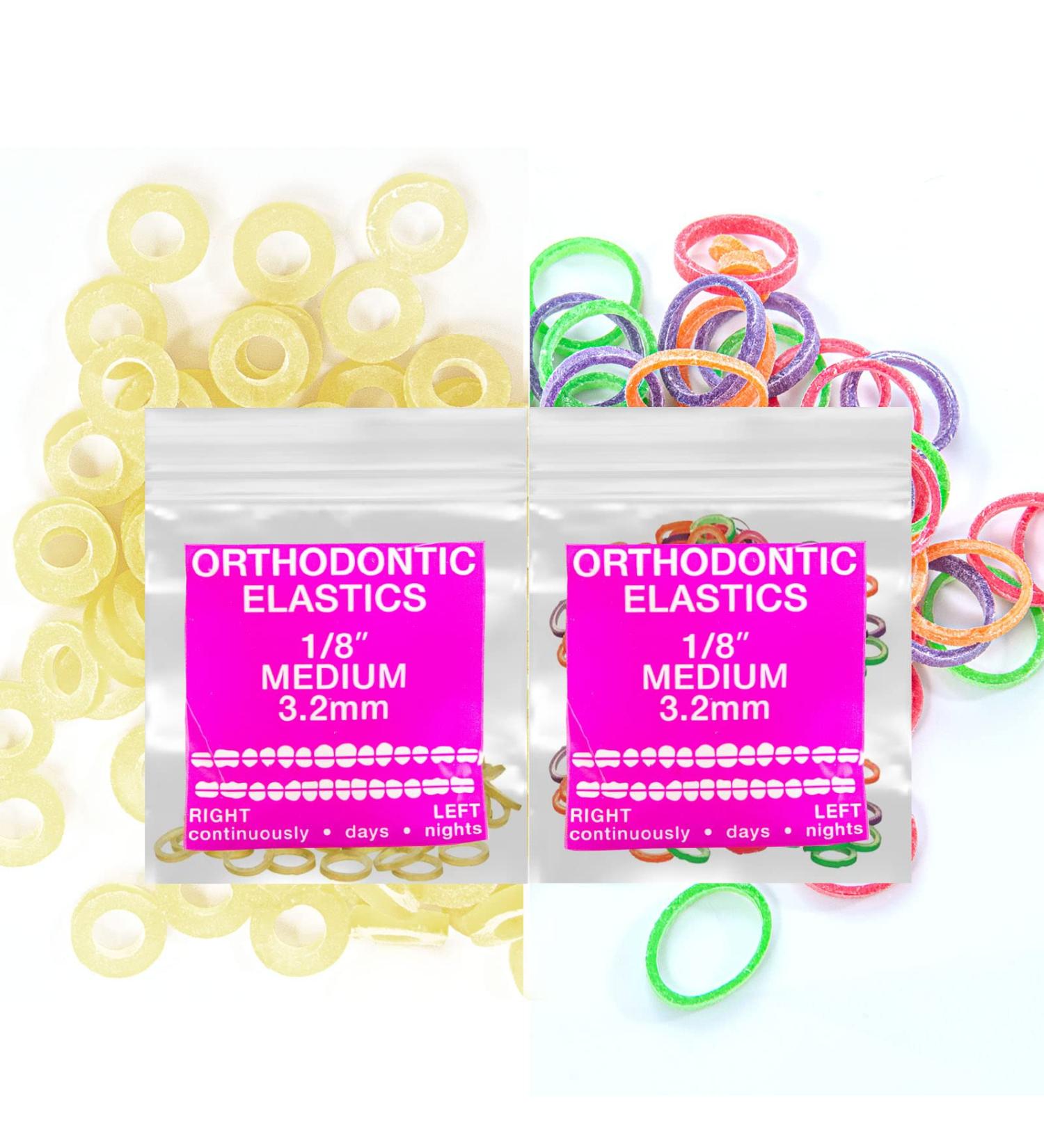 Orthodontic Latex Bands - Medium Size M (0.3 cm) - 2 Pieces for Braces & Tooth Gaps - USA Made - Buy Online on GoSupps.com