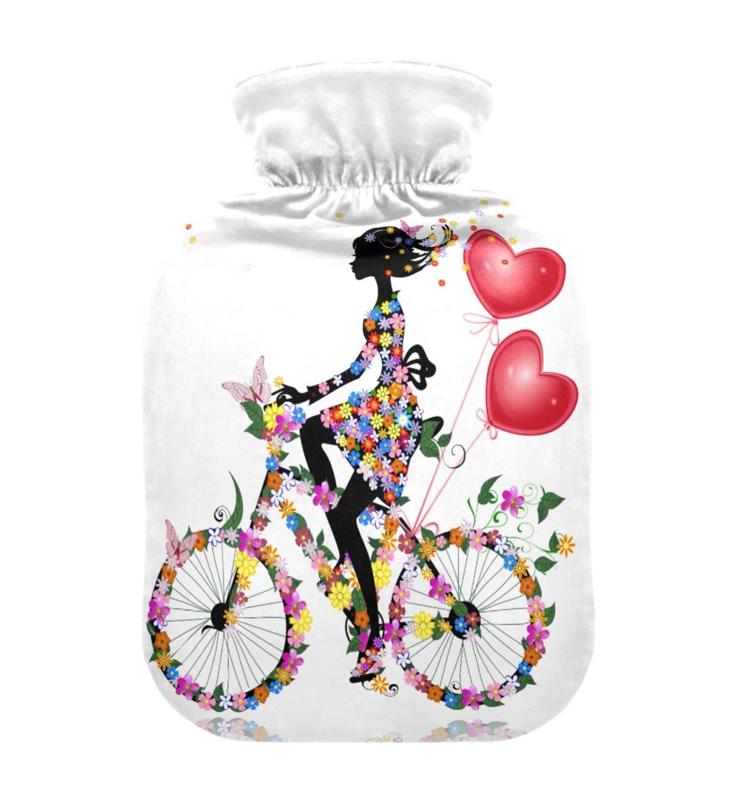 Flower Valentine's Day Hot Water Bottle - 2L Cover for Pain Relief & Cramps | Perfect Gift for Men & Women - Buy Online on GoSupps.com