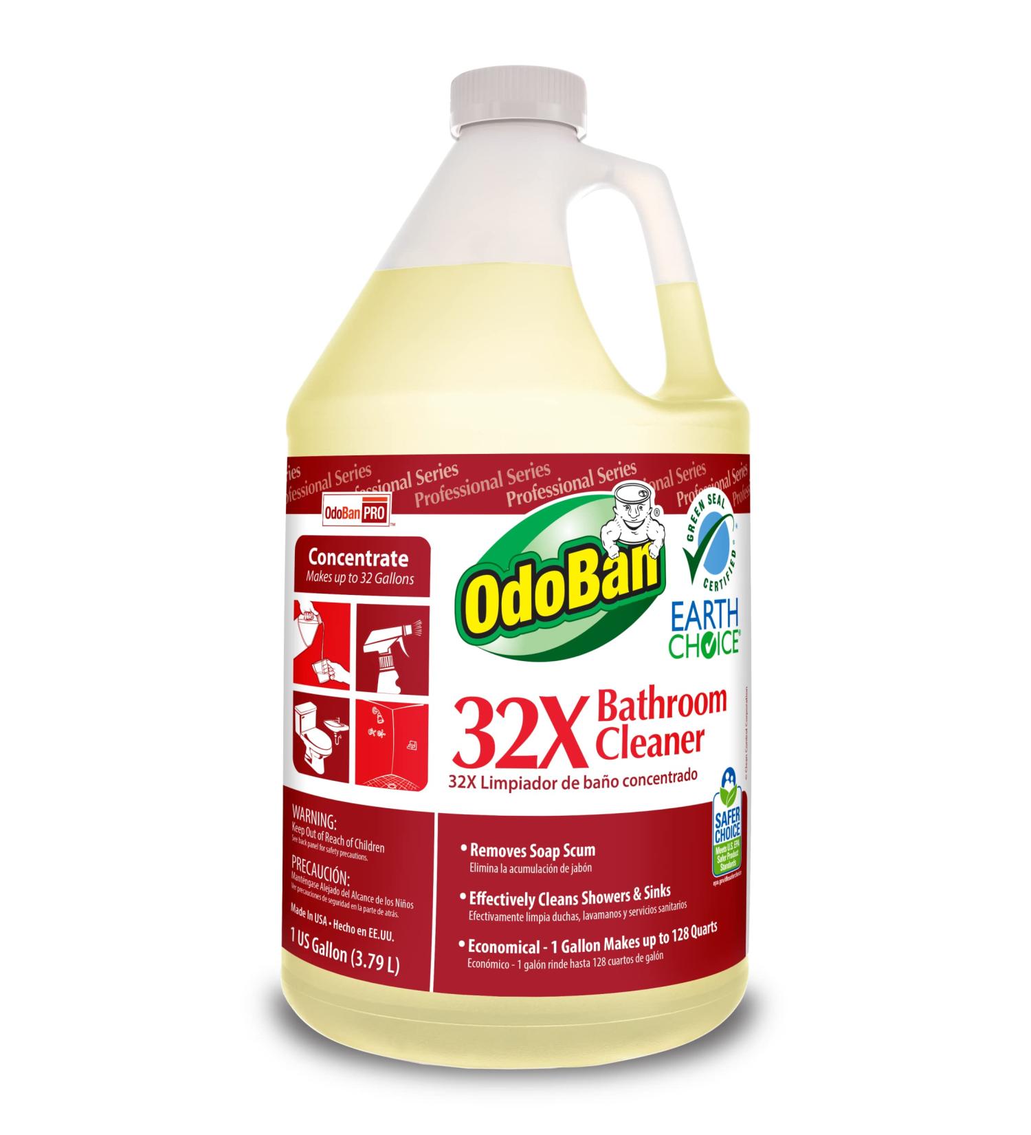 OdoBan Professional Cleaning 32X Bathroom Cleaner, 1 Gallon Concentrate Single Bathroom Cleaner