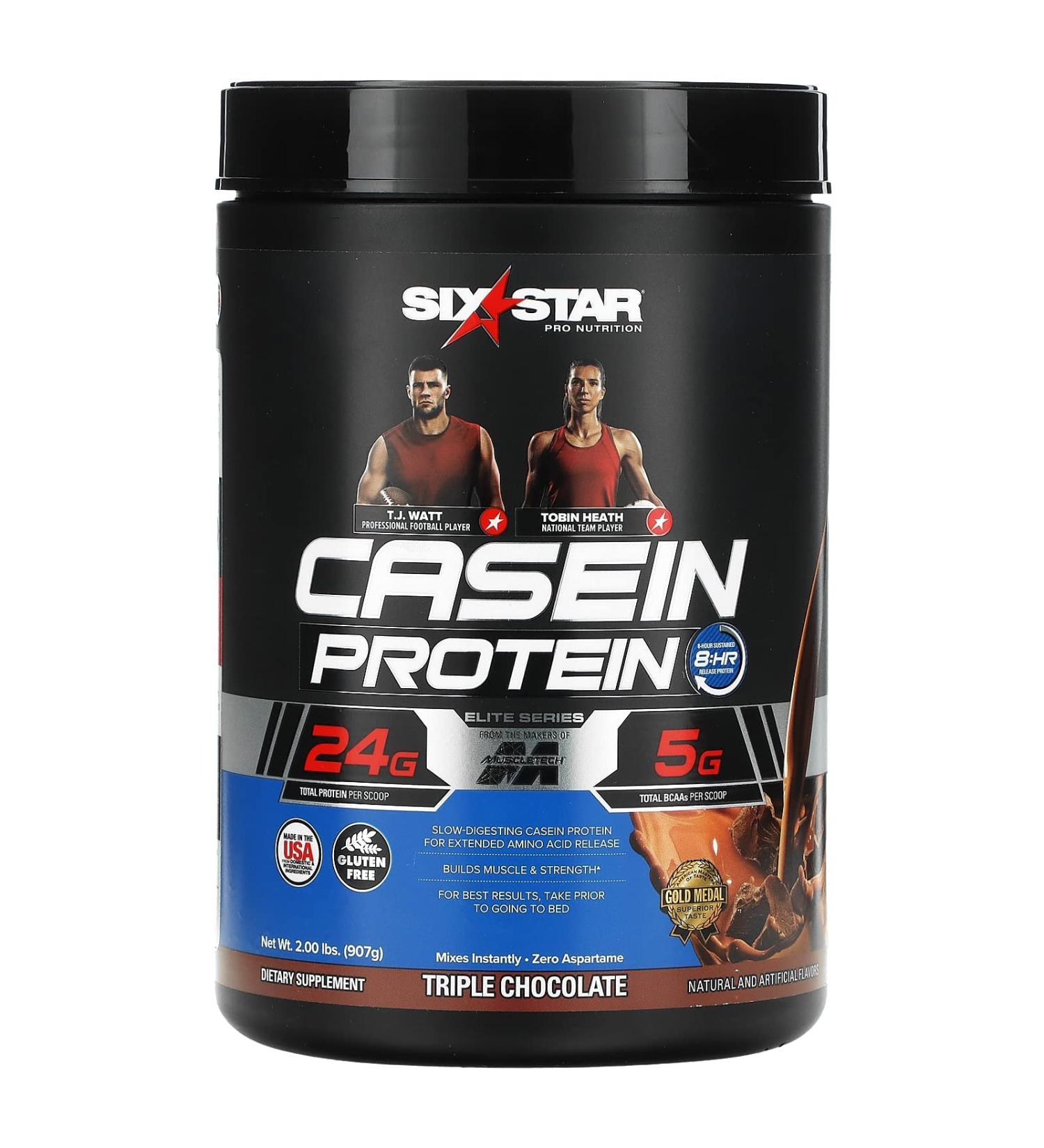 Six Star Pro Nutrition Casein Protein - Triple Chocolate 2 lbs | Elite Series - Buy Online on GoSupps.com