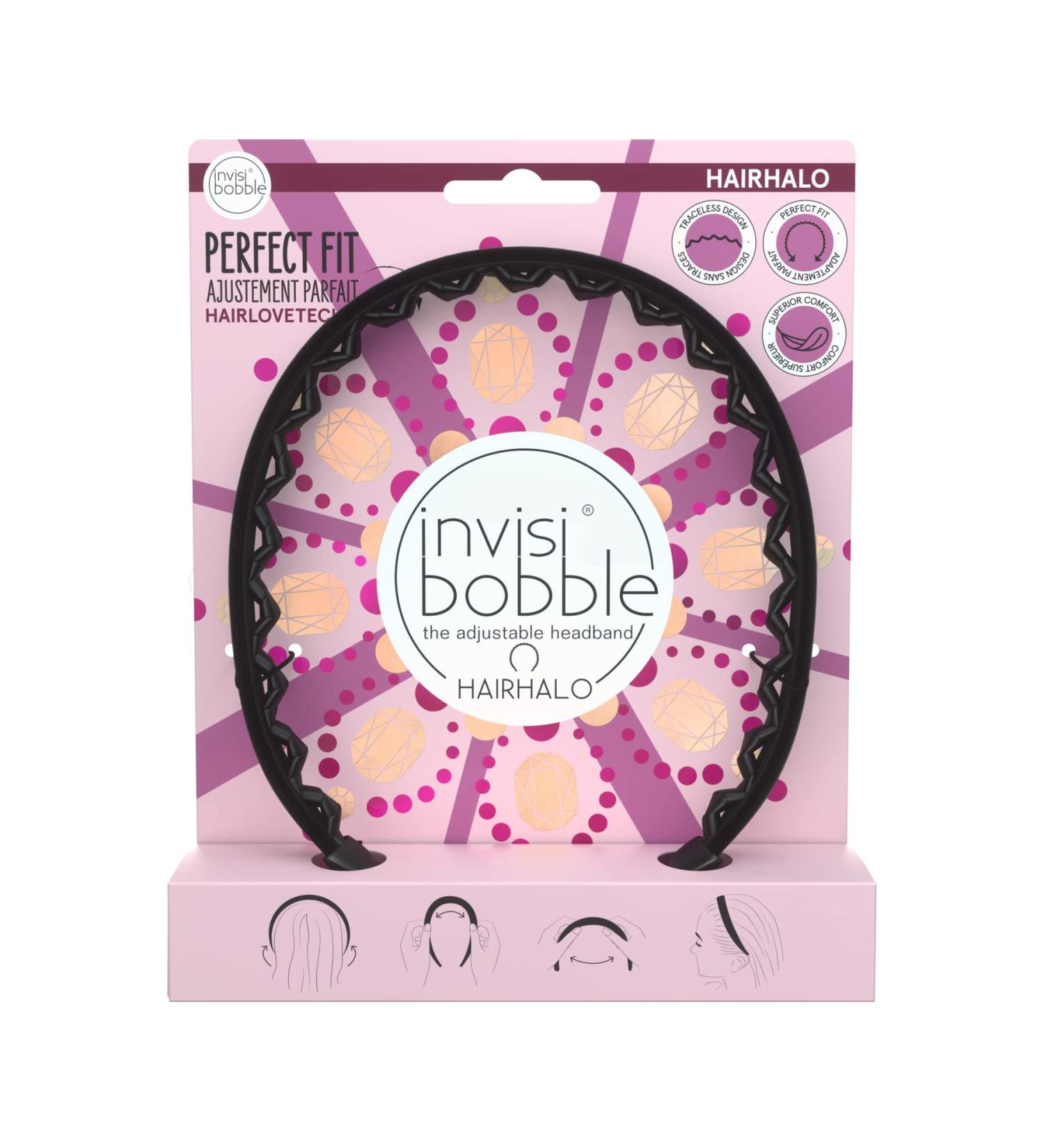 Invisibobble Hairhalo Hair -Reir adjustable hair ripe black thick girls & women gifts for women hair -friendly & comfortable