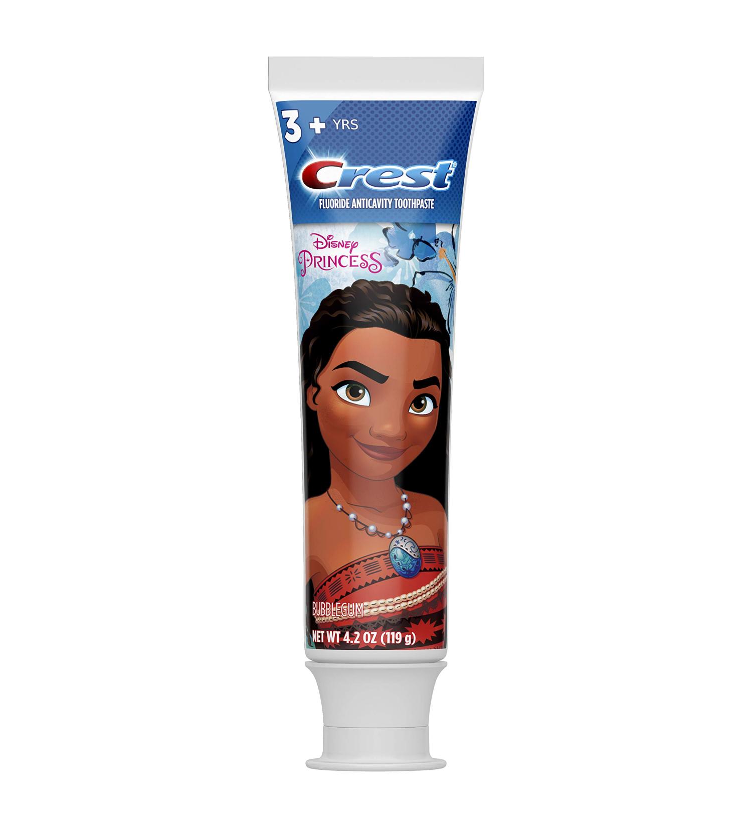 Crest Moana Bubble Gum Toothpaste - Fluoride Anticavity - 4.2 oz - Disney Princess - Buy Online on GoSupps.com