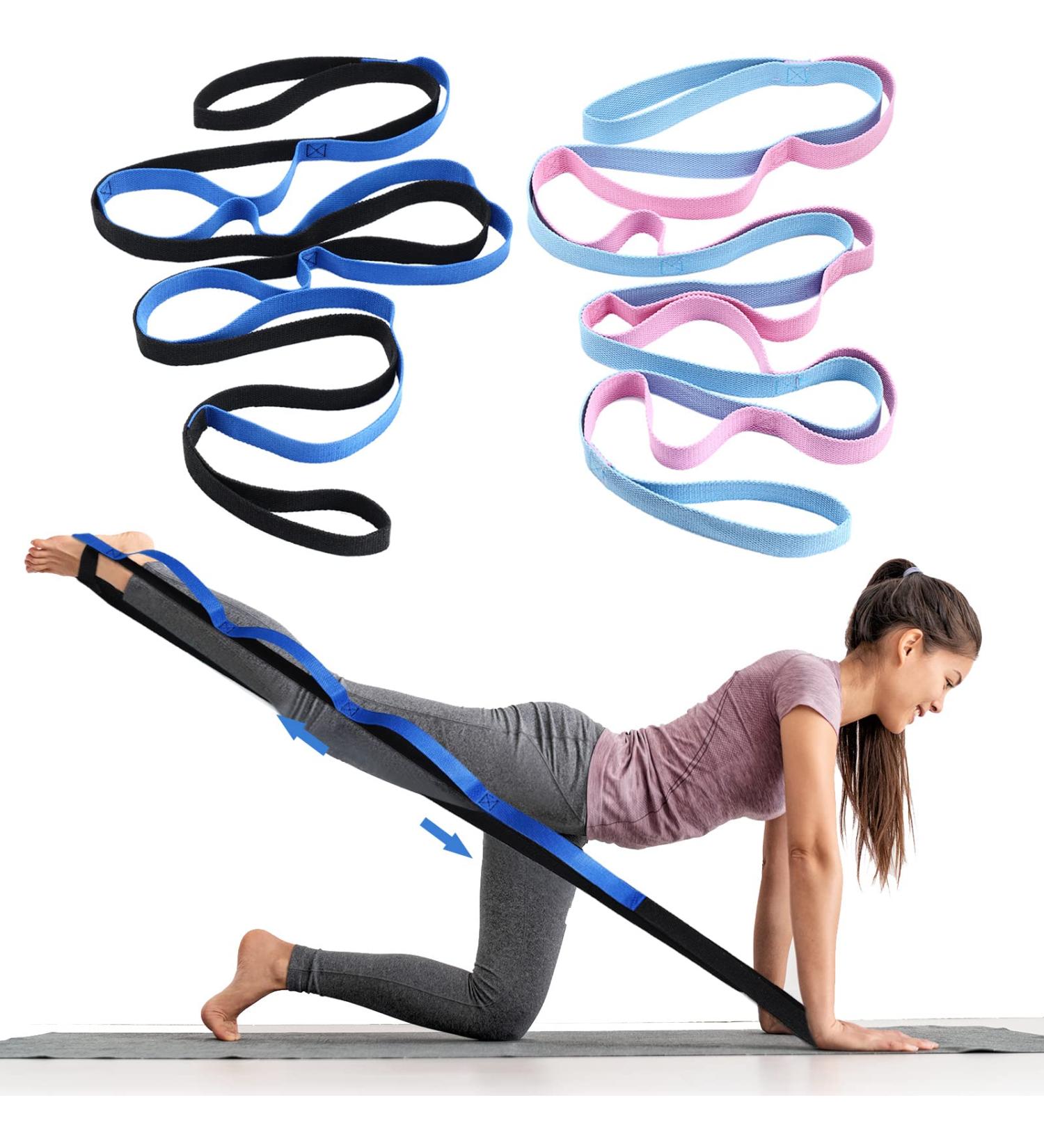10-Loop Non-Elastic Yoga Strap Set for Stretching and Physical Therapy - Pilates, Exercise, Dance, Gymnastics - Buy Online on GoSupps.com