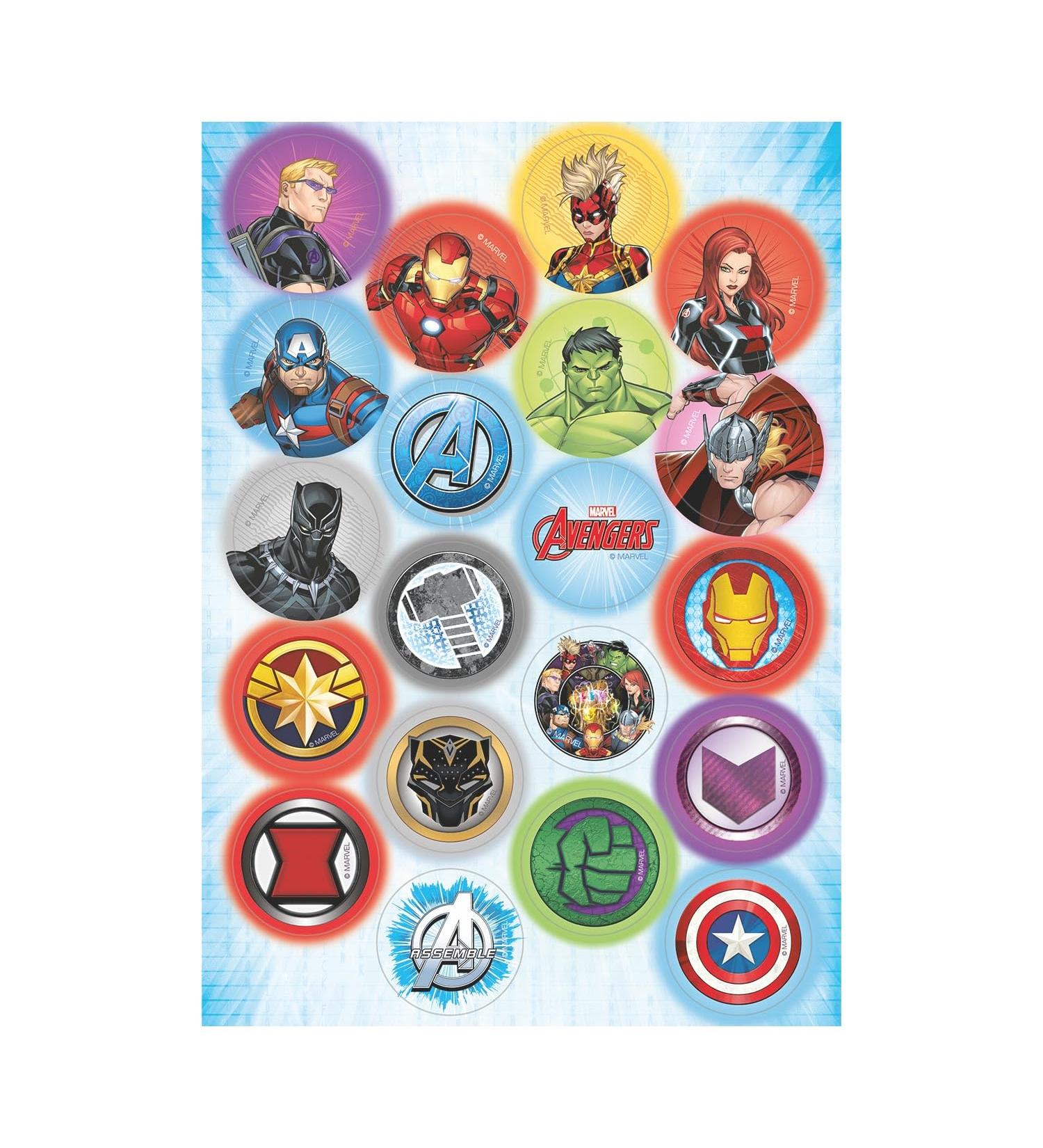 dekora Avengers Mini Wafer Discs Edible Decorations for Cupcakes Cookies and Muffins Perfect Party Supplies 3 4 CM - Buy Online on GoSupps.com