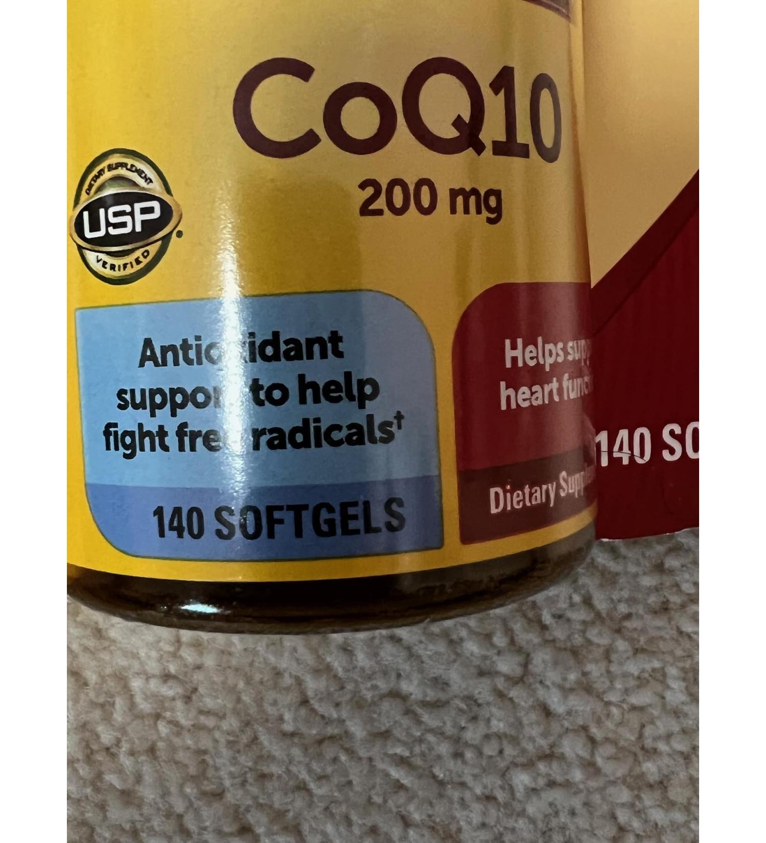 CoQ10 Softgels Helps Supports Heart Function & Cellular Energy Production Unflavored 200 mg 140 Count - Buy Online on GoSupps.com