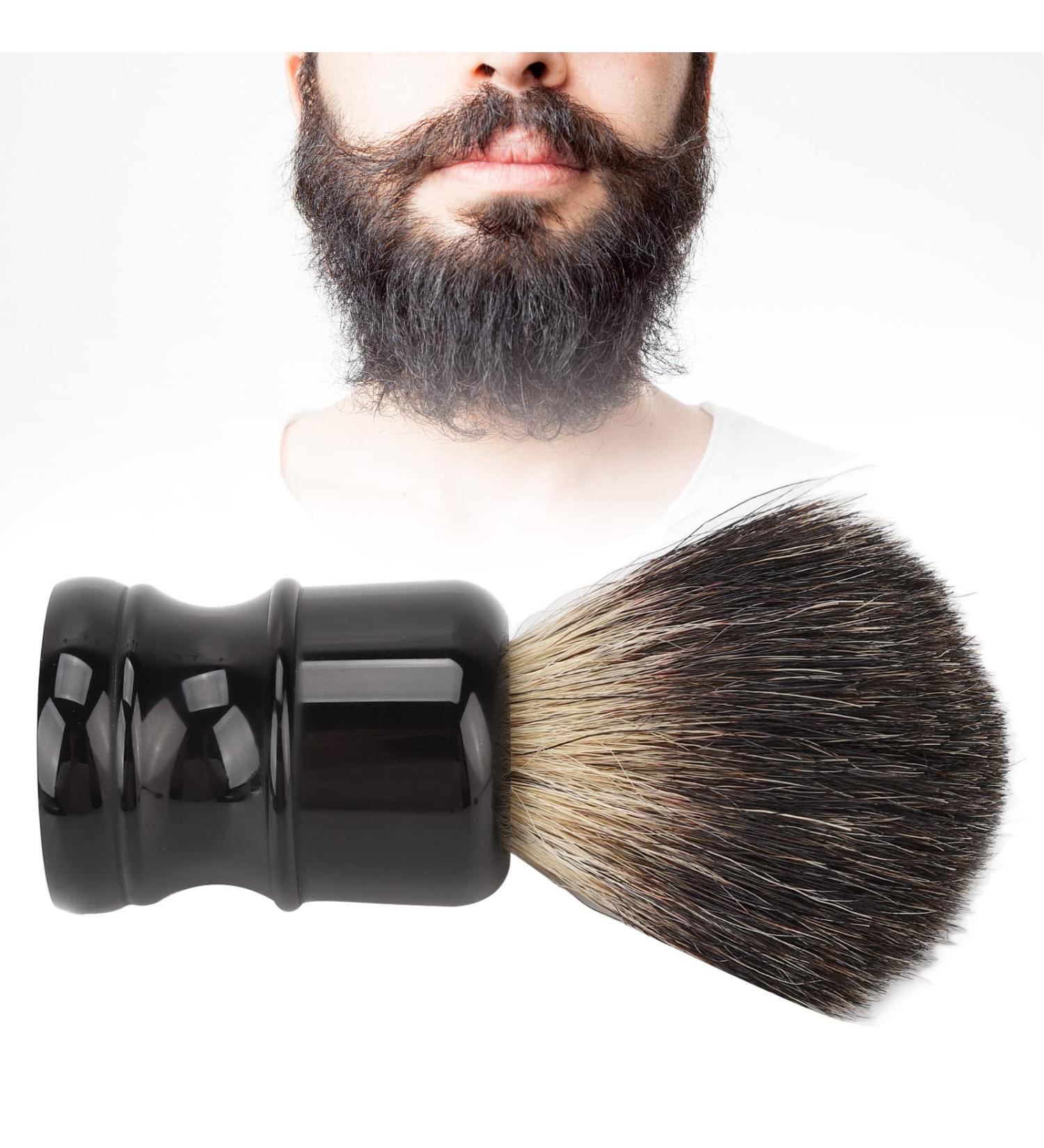 Men's Shaving Brush - Ergonomic Wooden Handle Portable Hairdressing Brush for Beards & Shaving Foam | Perfect Gift for Dad & Friends - Buy Online on GoSupps.com