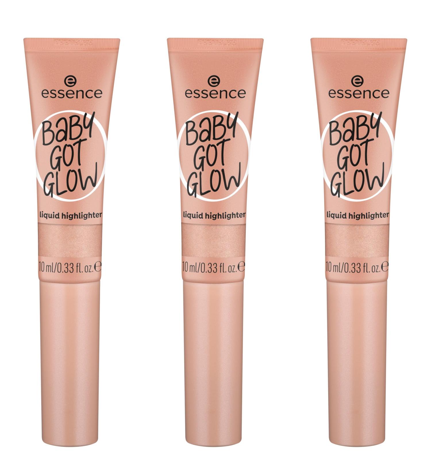 Essence Baby Got Glow Liquid Highlighter No. 30 - Gold Vegan Oil-Free Paraben-Free Glossy Finish - 3 Pack (3x10ml) - Perfect for Radiant Skin - Buy Online on GoSupps.com