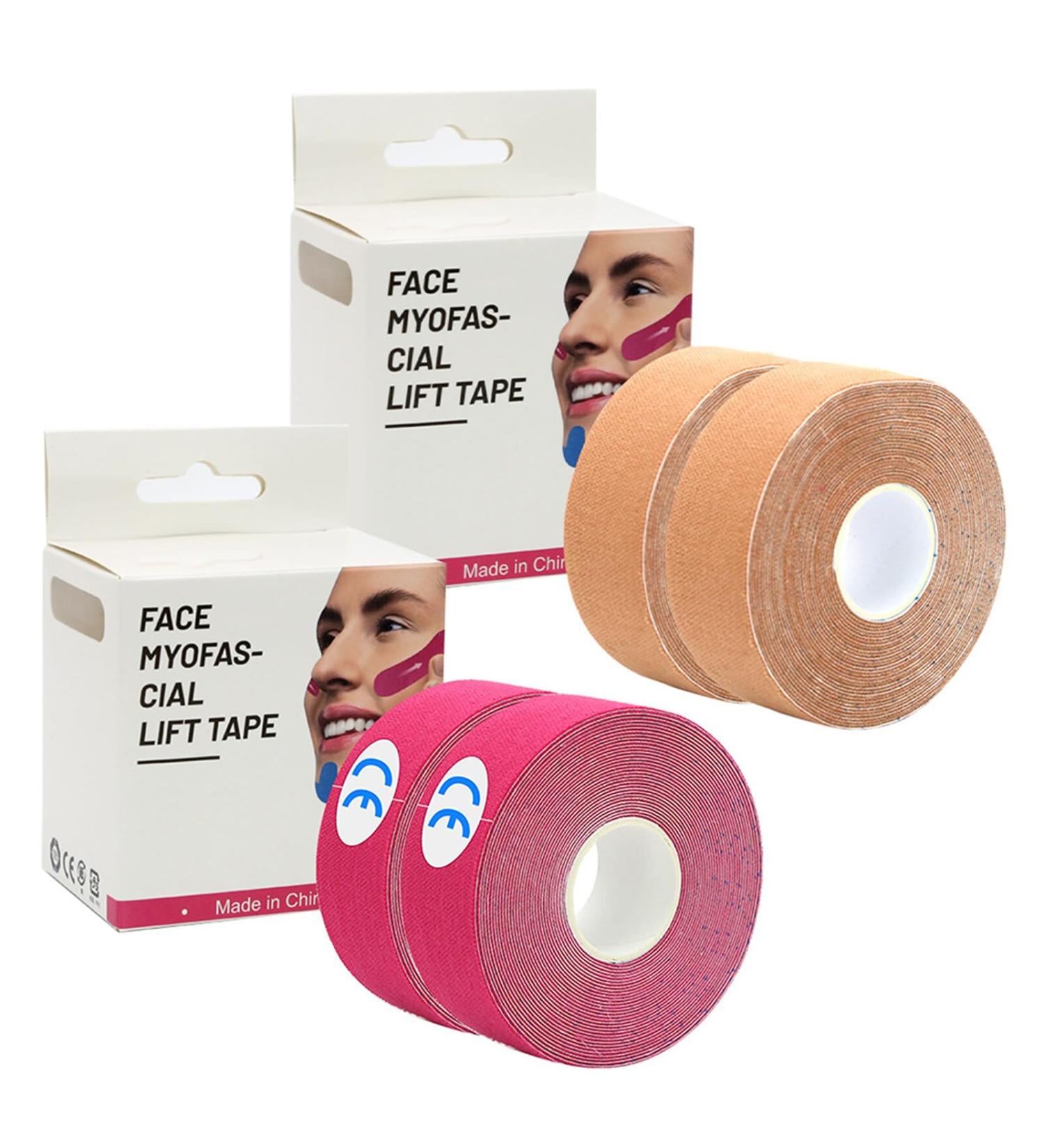 FYting 4 Rolls Facial Patches Wrinkle Patches Face Lift Tape Breathable Face Lifting Muscle Tape Lifting Bandage V-face Facial Tightening Double Chin Improvement (2.5cm*5M) - Buy Online on GoSupps.com