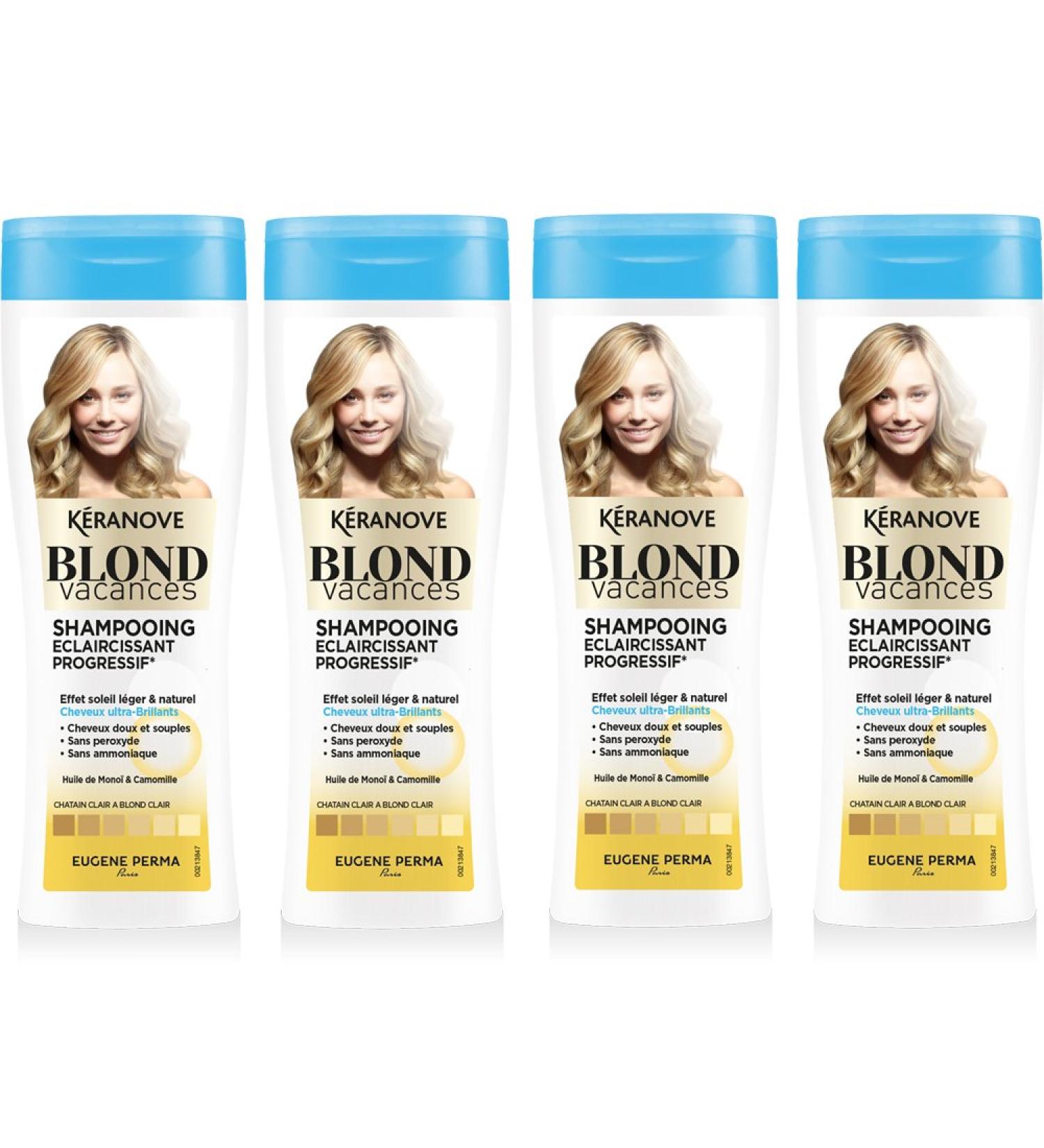 K ranove - Blond Vacances - Progressive Lightening Shampoo with Monoi/Chamomile Oil - Pack of 4