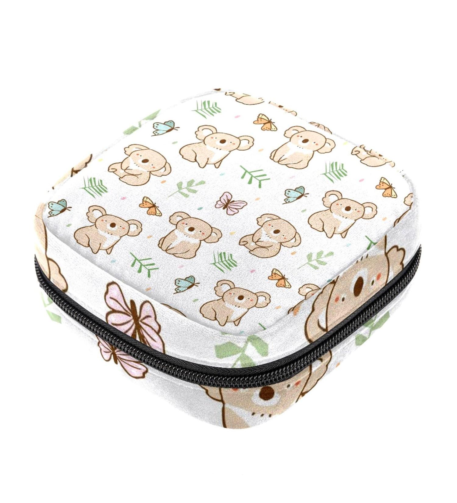 Koala and Butterfly Pattern Sanitary Napkin Storage Bag - Portable Menstrual Cup Pouch and Nursing Pad Holder - Buy Online on GoSupps.com