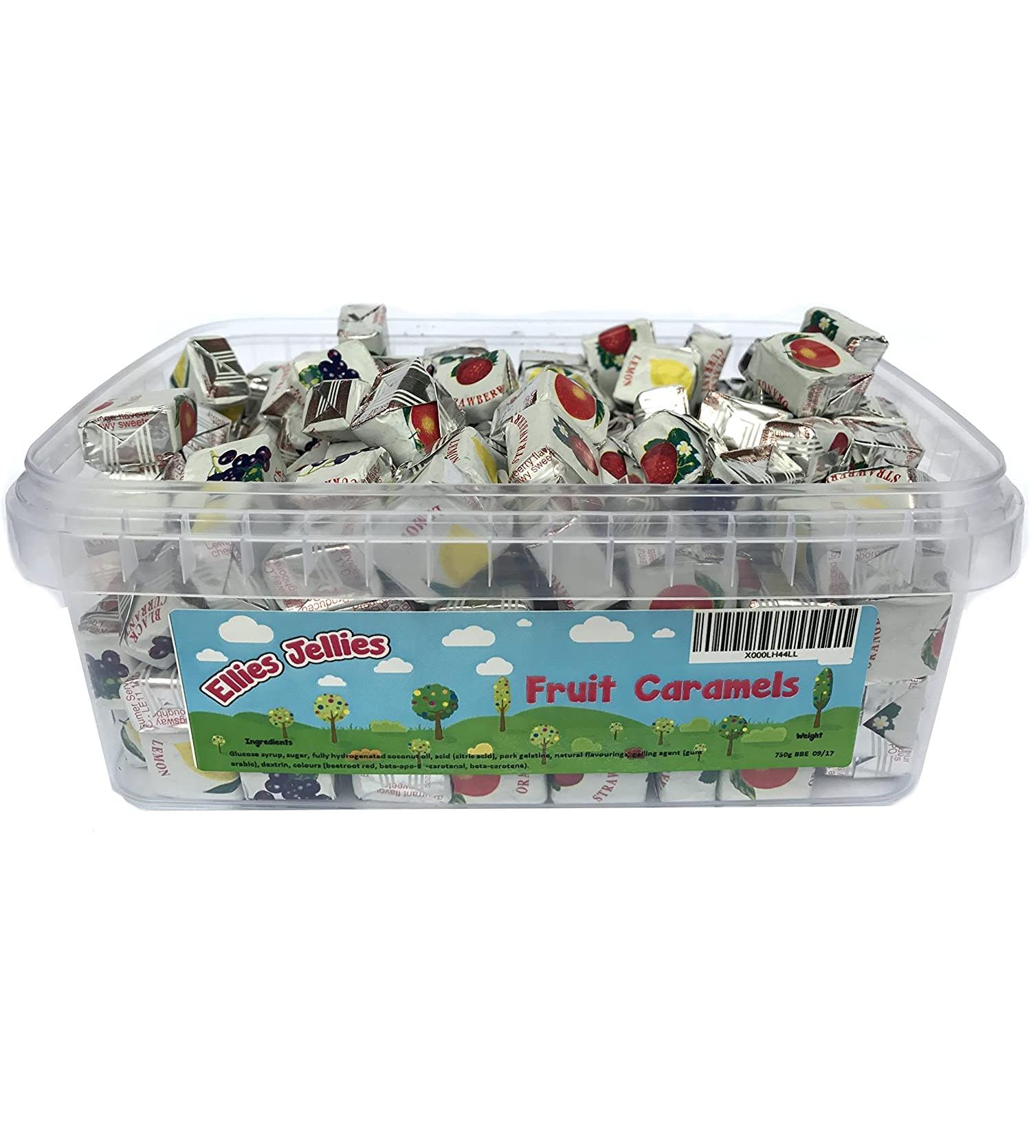 Ellies Jellies Fruit Caramels 730g Rectangle Tub