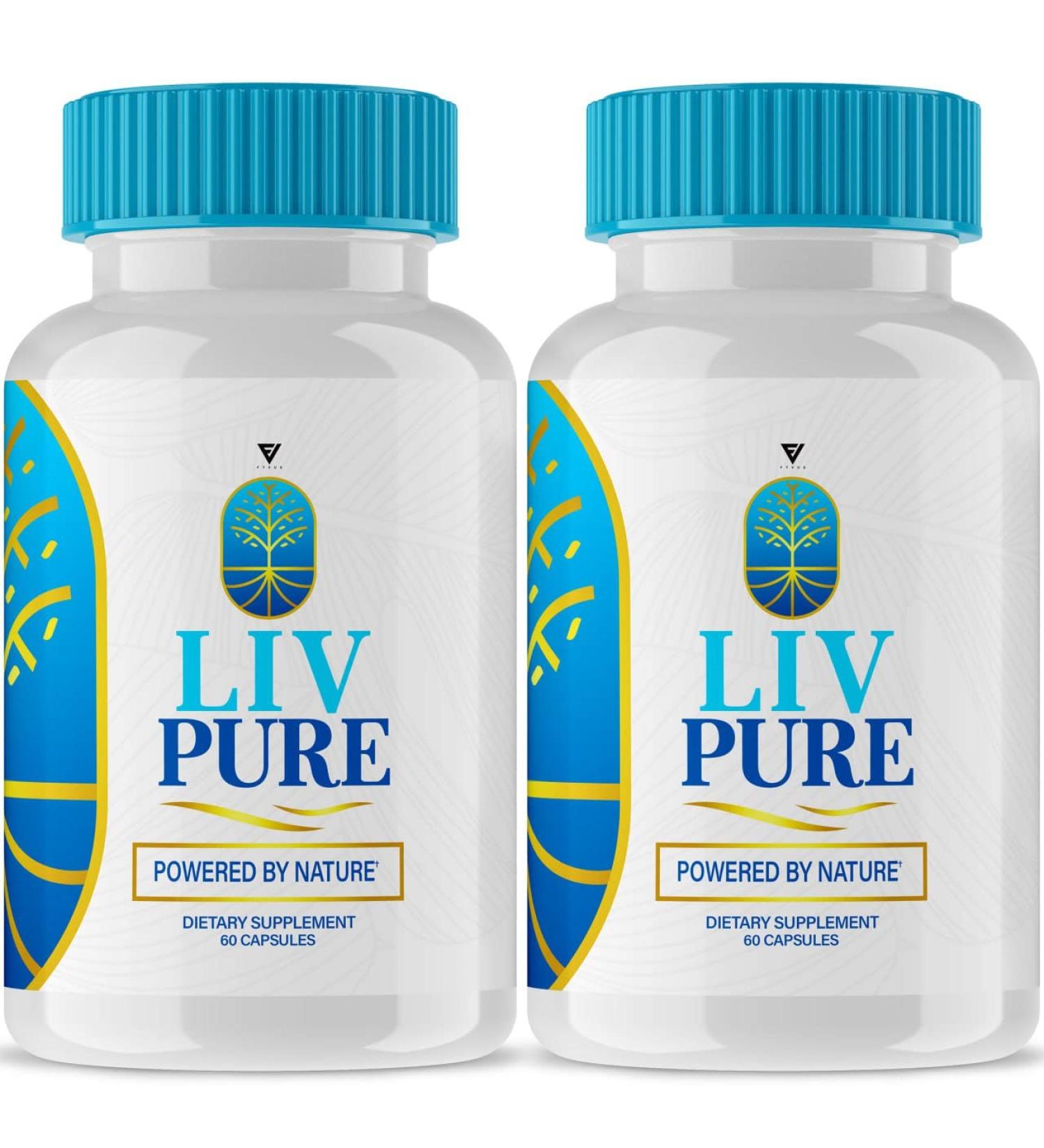 Fyvus Liv Pure Capsules (2 Pack) - Liver Detox & Weight Loss Supplement - 120 Capsules for Cleanse & Hydration Support - Buy Online on GoSupps.com