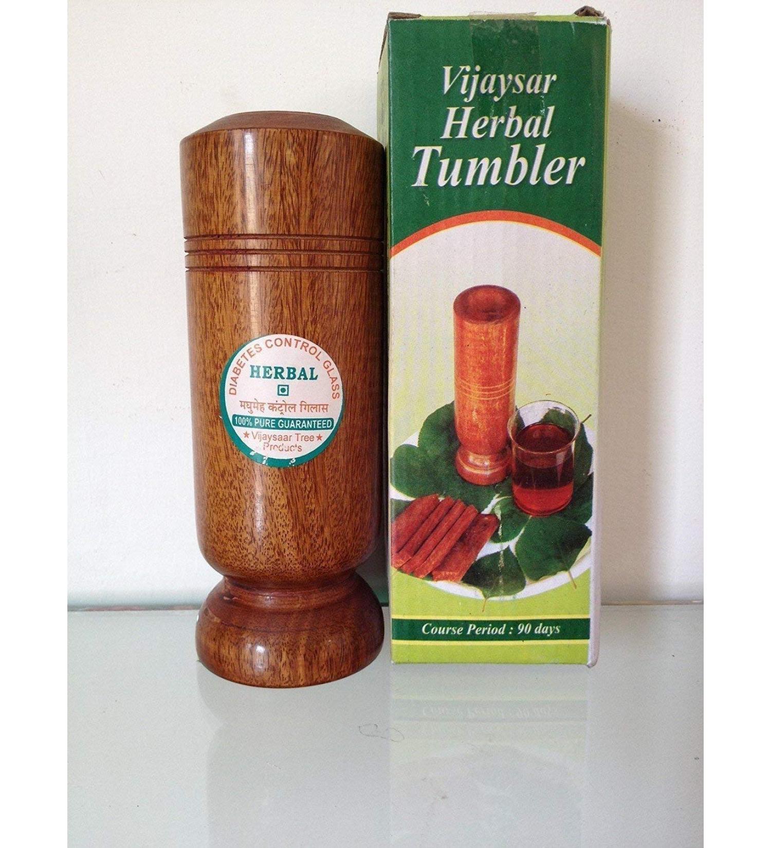 Artist Unknown Indian Wood Arts Vijaysar Herbal Tumbler Ayurvedic Wooden Glass for Diabetic Health Benefits 0.1 Liters