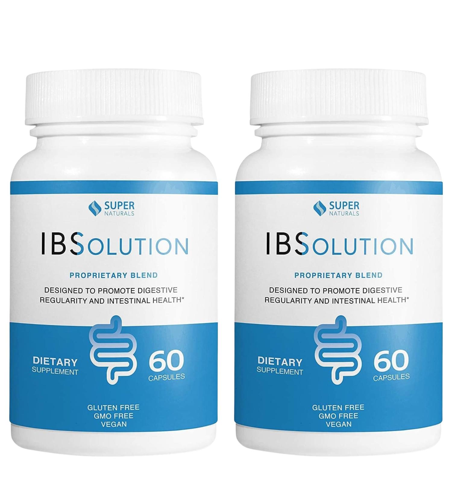 IBSolution Digestive Health Supplement - Gas Bloating Diarrhea Constipation Relief Supports Gut Health 60 Vegan Capsules Made in USA - International Shipping Available - Buy Online on GoSupps.com