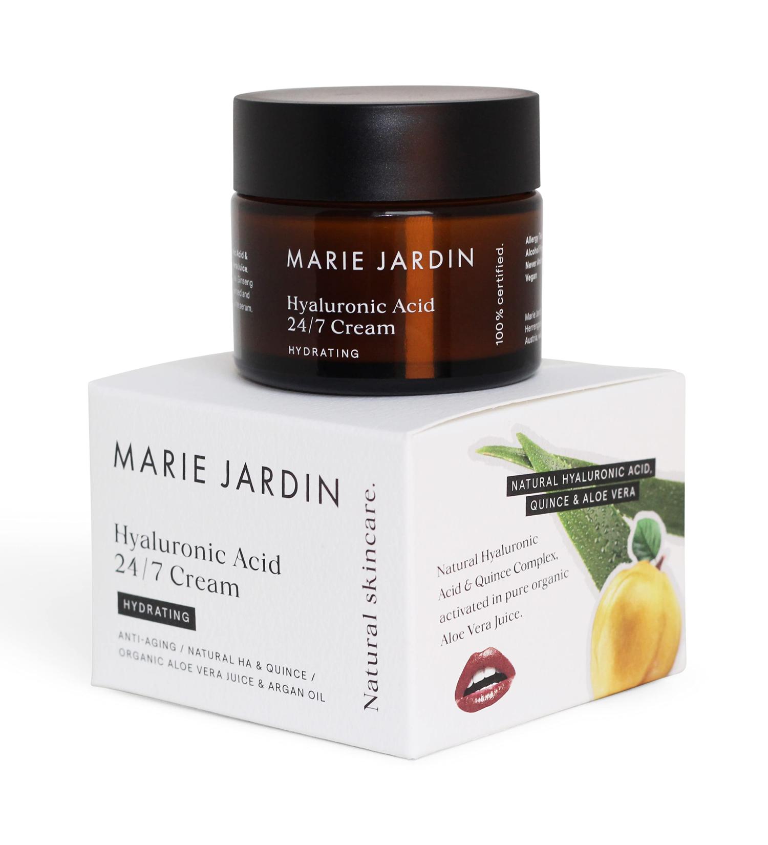 Marie Jardin Hyaluron cream 50 ml moisturizing cream with aloe vera and quince 247 day and night cream natural cosmetics for neck face d collet eyes antiwrinkle for women and men - Buy Online on GoSupps.com