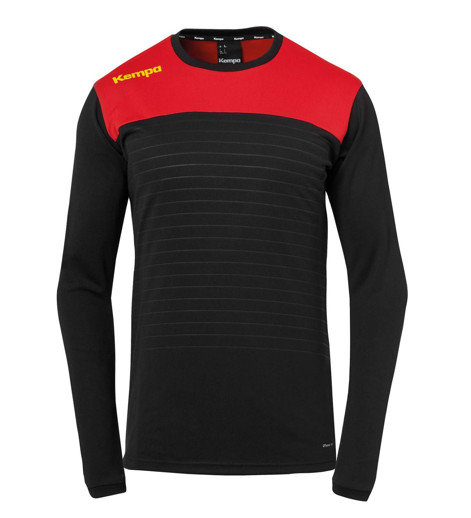 Buy Kempa Herren Emotion 2.0 Langarmshirt - Herren Longsleeve in Schwarz/Rot/Gelb | International Shipping Available - Buy Online on GoSupps.com